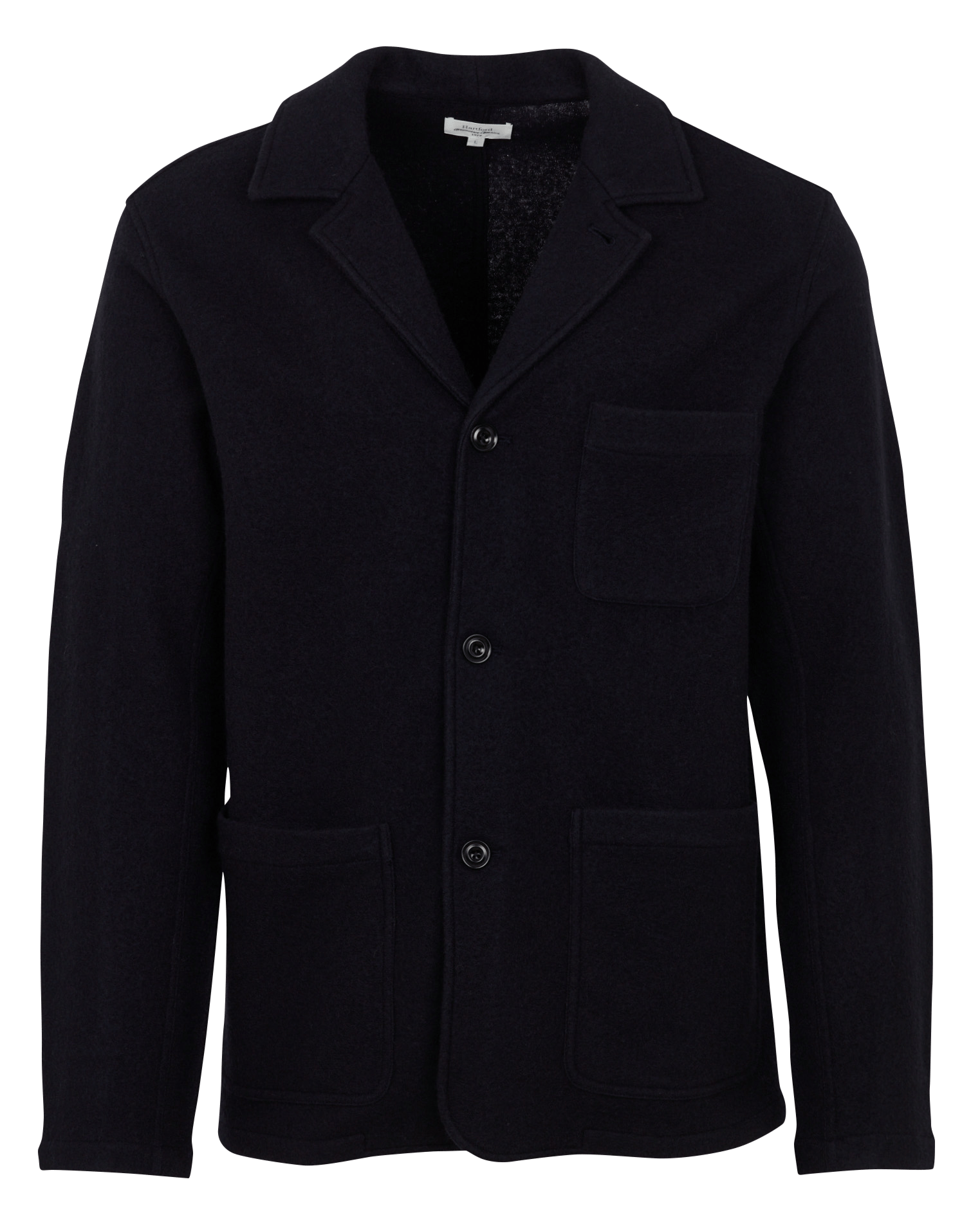 Giacca taglio dritto con revers in lana HARTFORD Blu