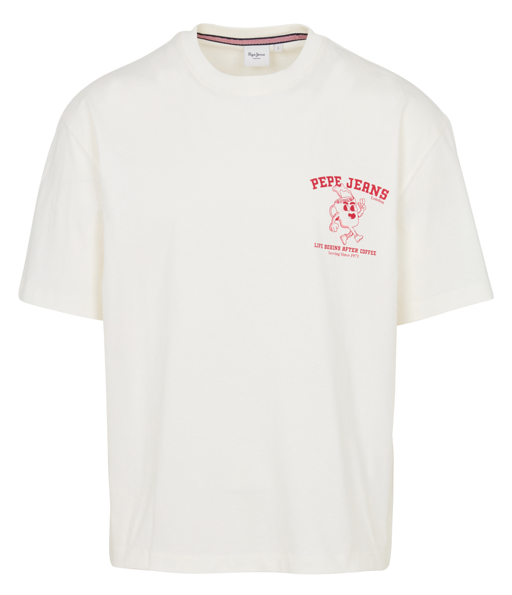 Tee shirt sérigraphié en coton PEPE JEANS Blanc