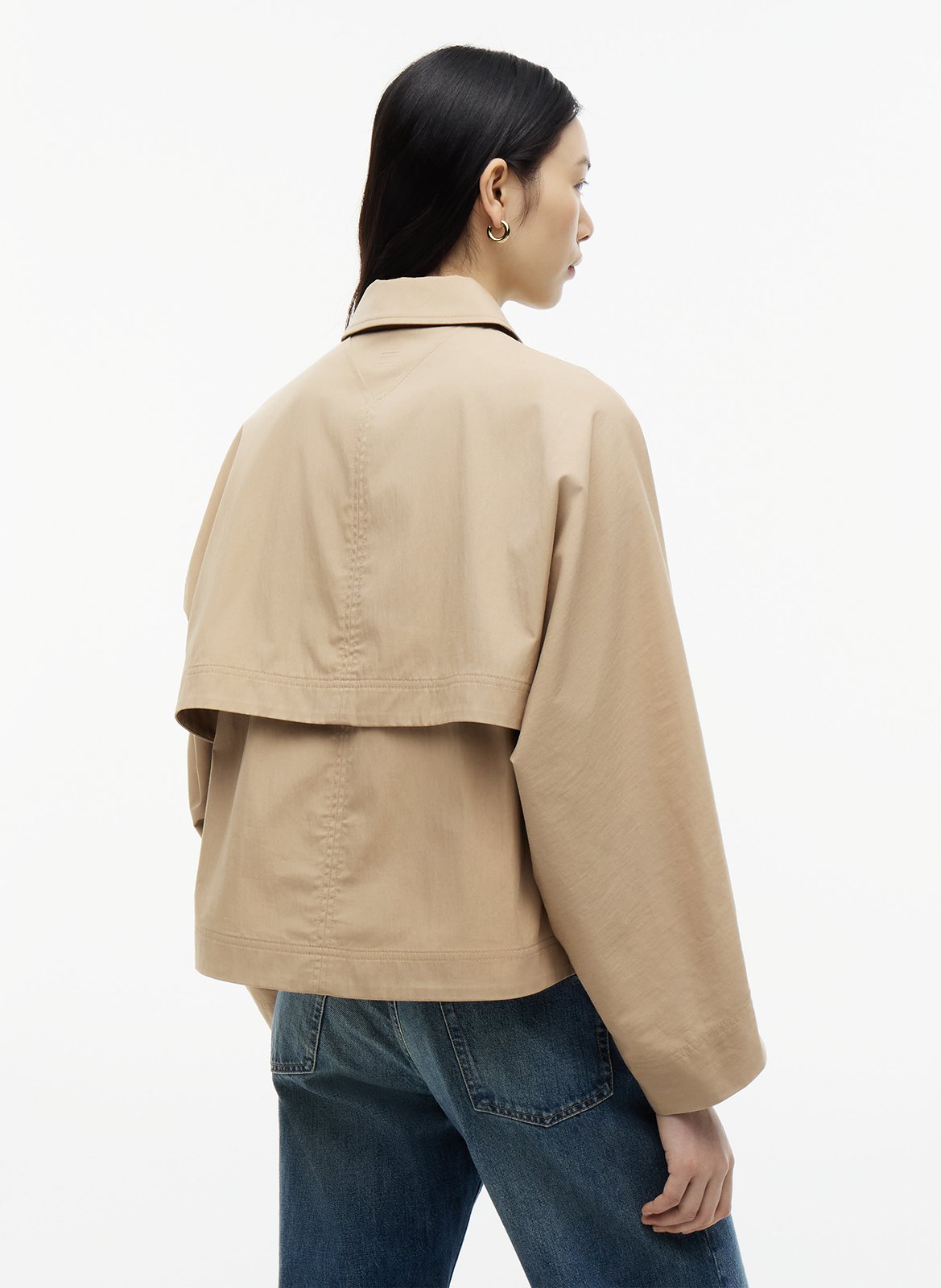 Oversize Trenchcoat mit klassischem Kragen aus Baumwollmischung. TOMMY HILFIGER Beige