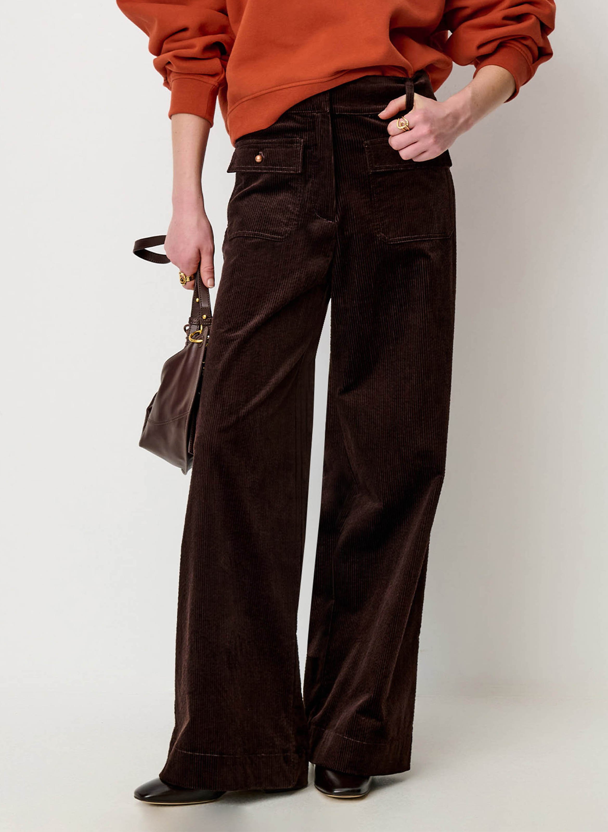 Flared corduroy pants SESSUN Brown