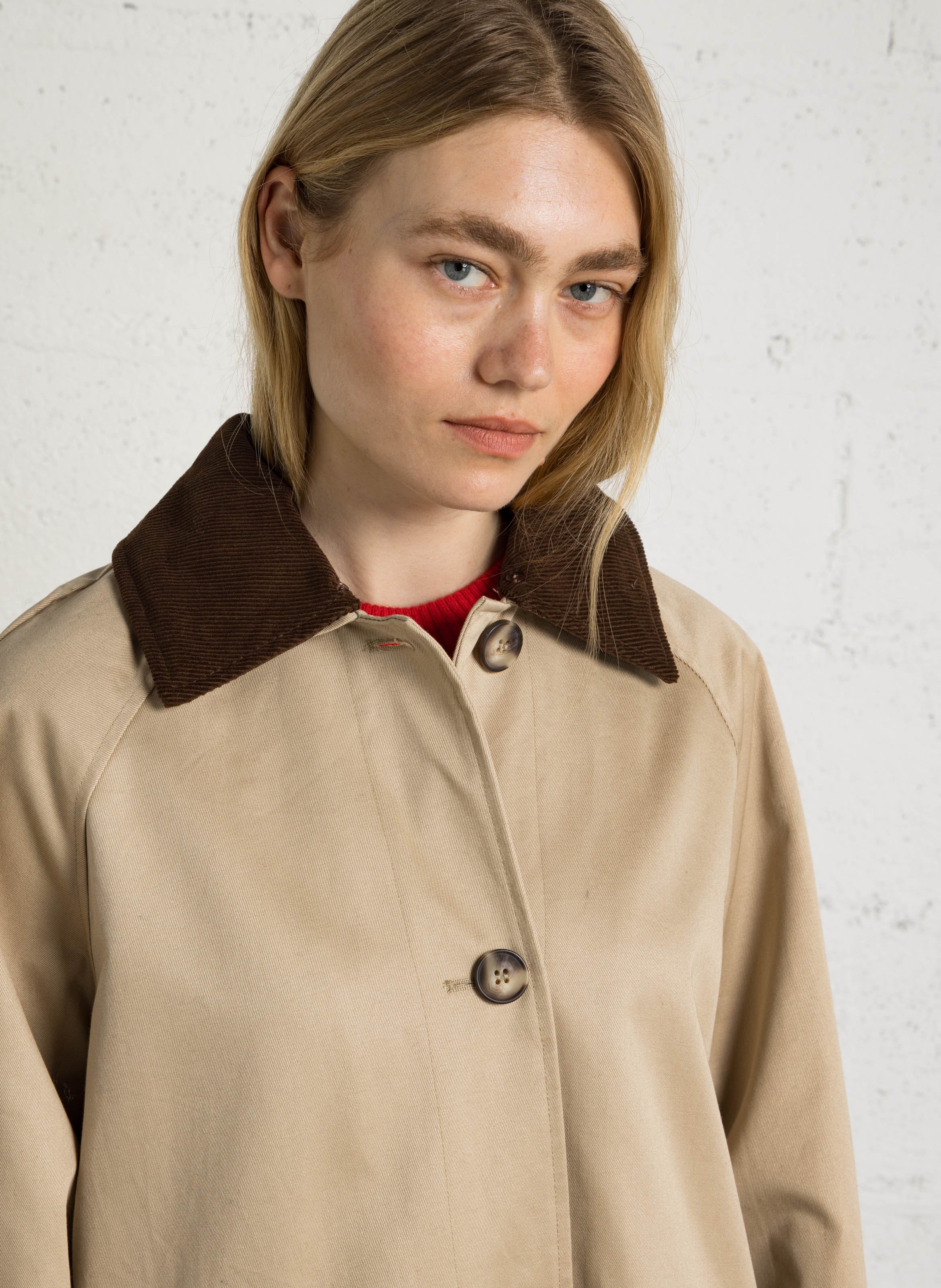 Straight cotton coat SUD EXPRESS Beige