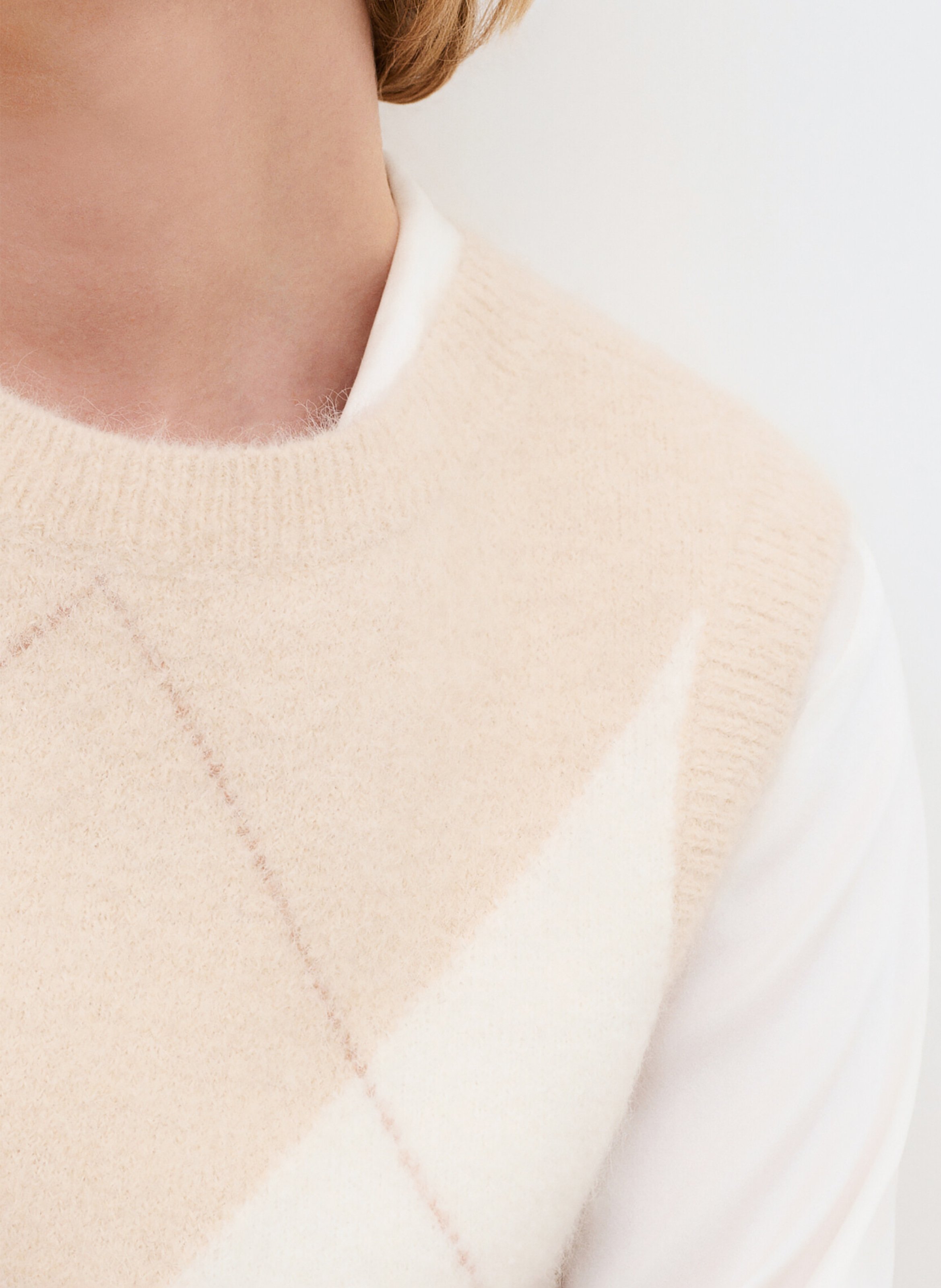Pull sans manche droit en laine mélangée CAROLL Marron