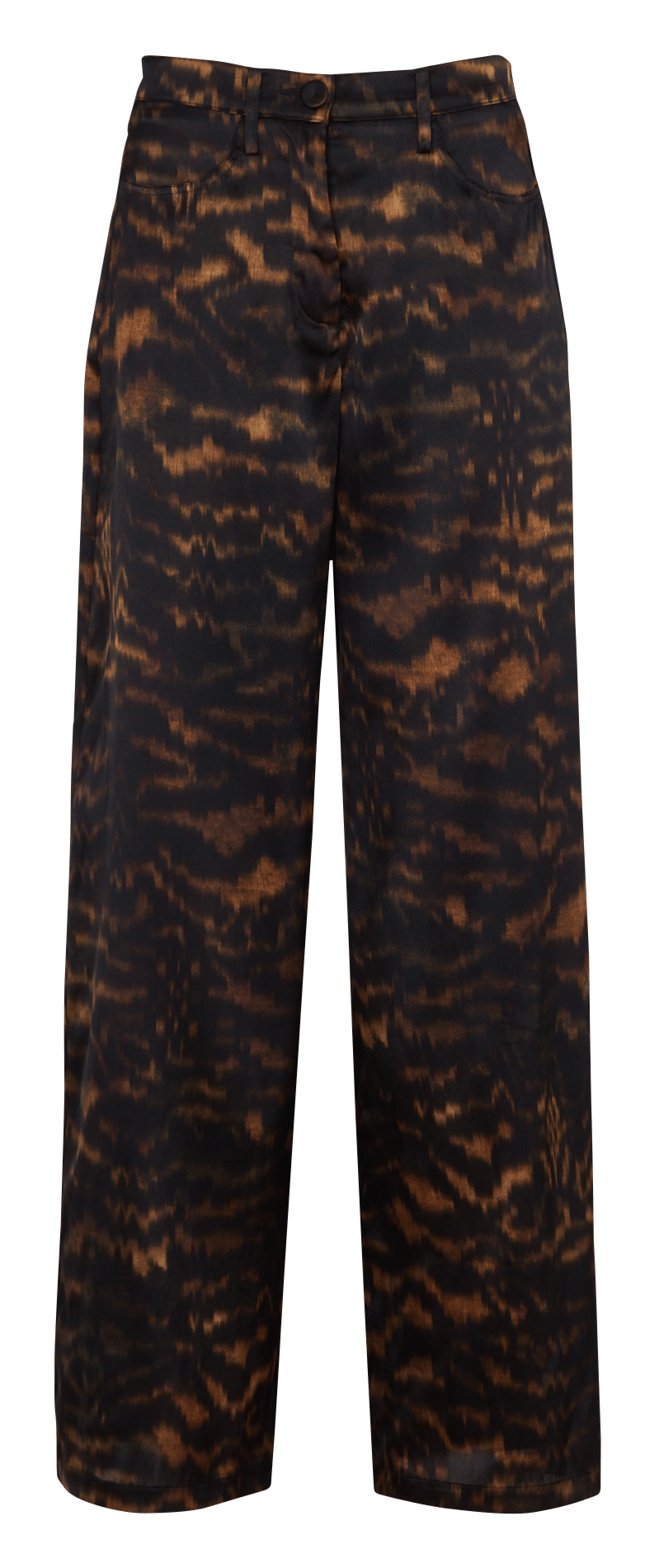 Pantalon large imprimé en soie mélangé MOMONI Noir