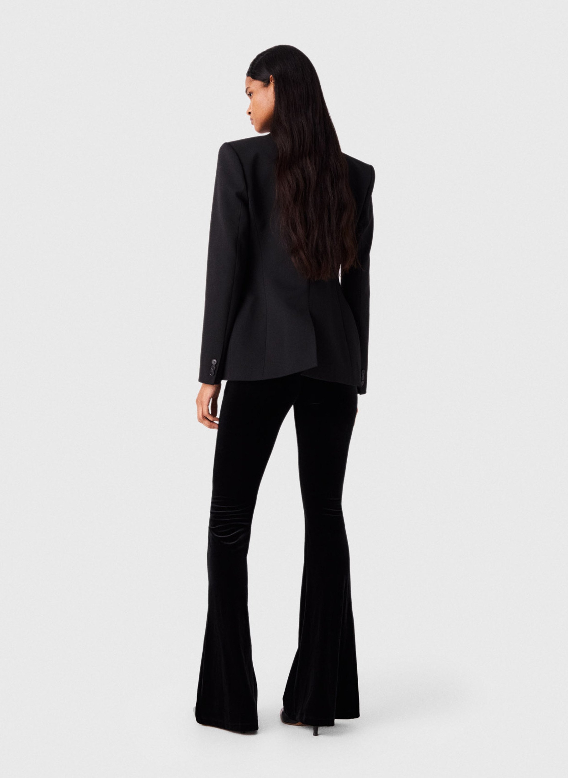 Pantalon flare en velours MAJE Noir
