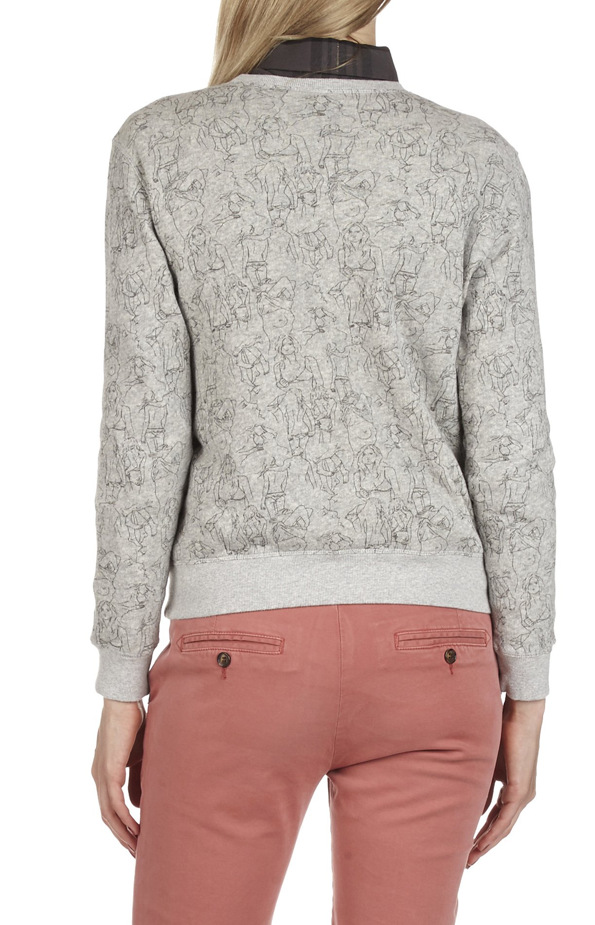 Love printed round-neck fleece sweatshirt SWILDENS Grey