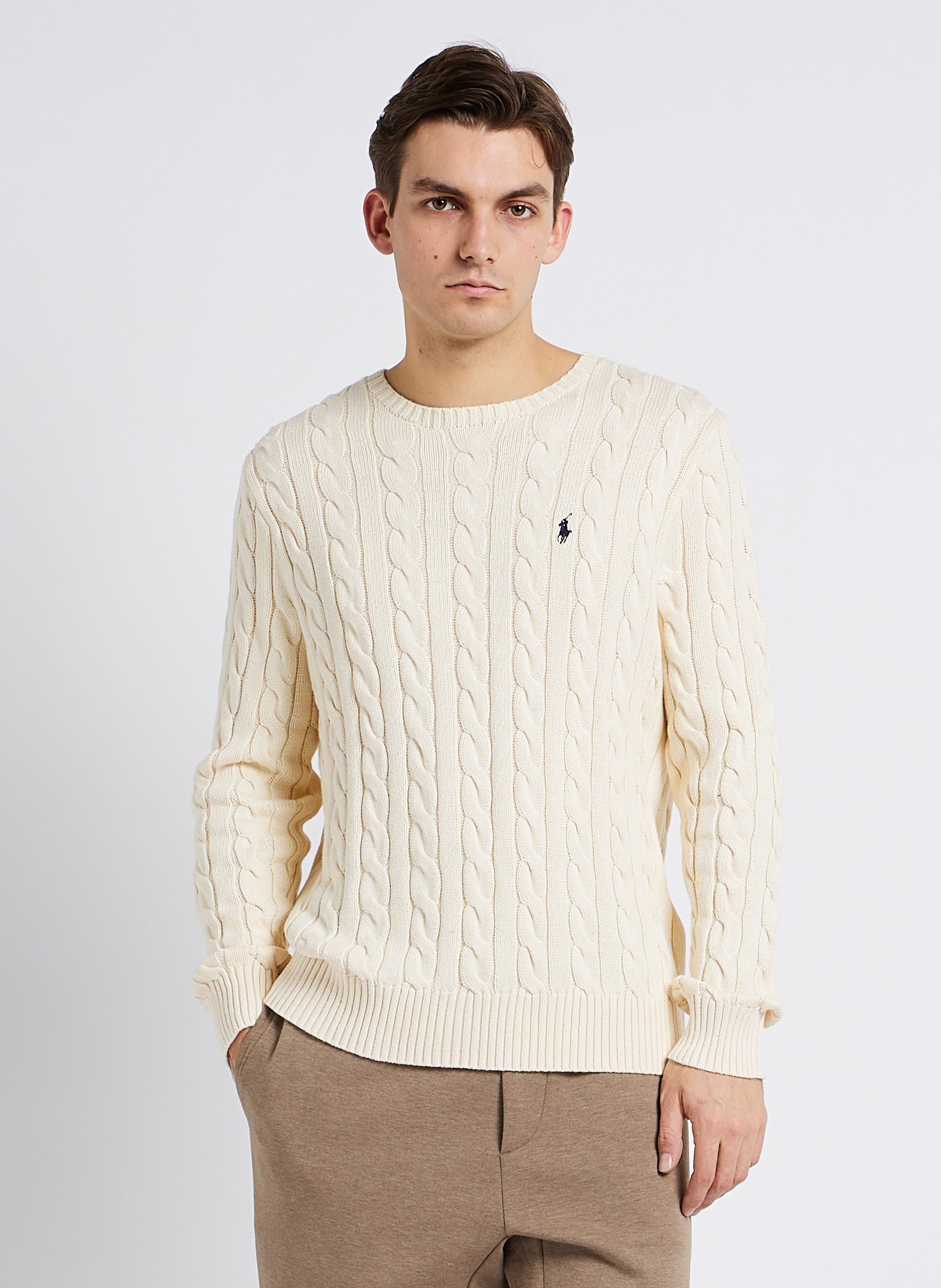 Pull ralph lauren beige homme new arrivals