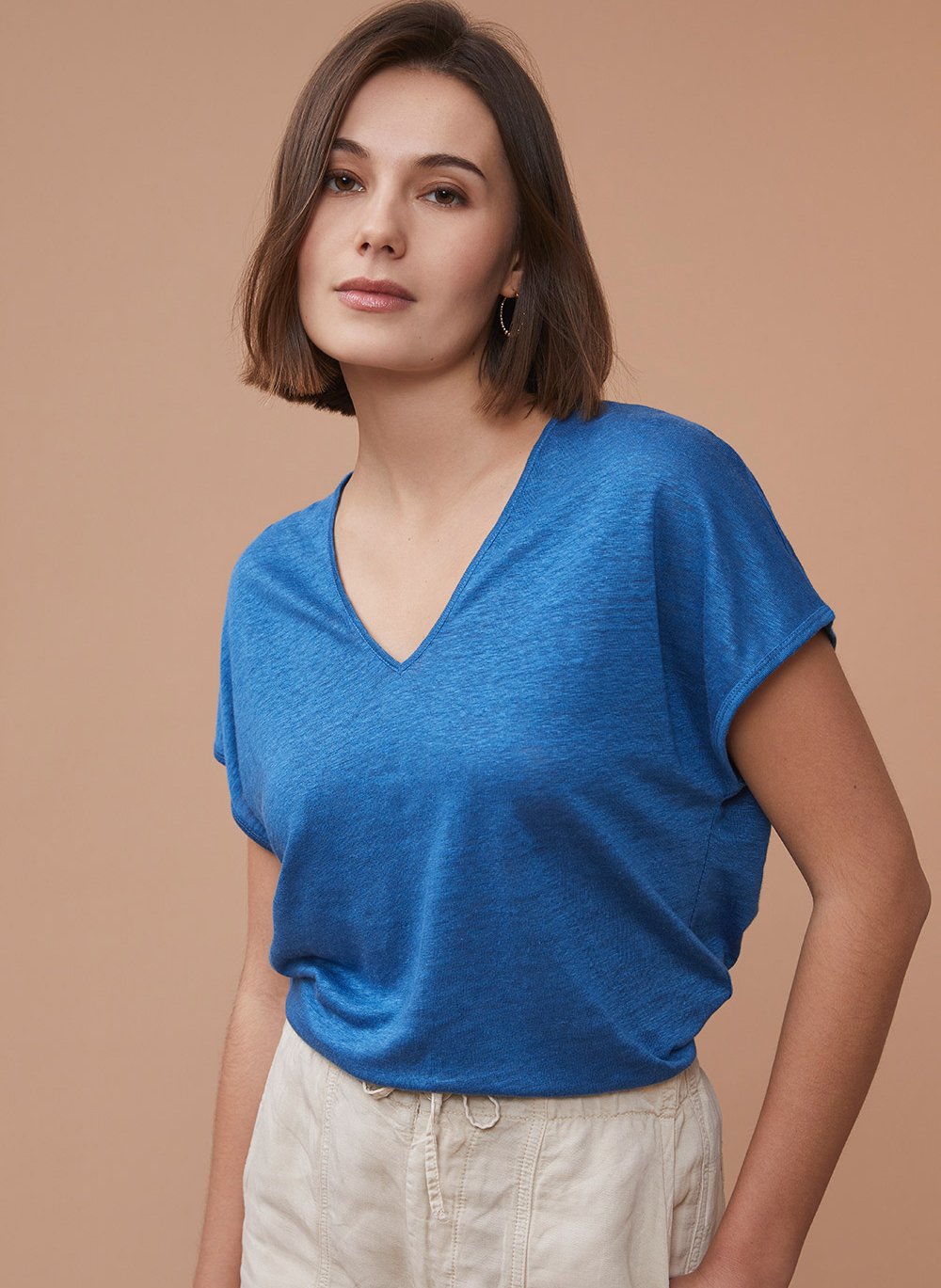 Top T-shirt Harris Wilson En Lin Rouge Corail - Taille 1 (36) - Neuf Avec étiquettes