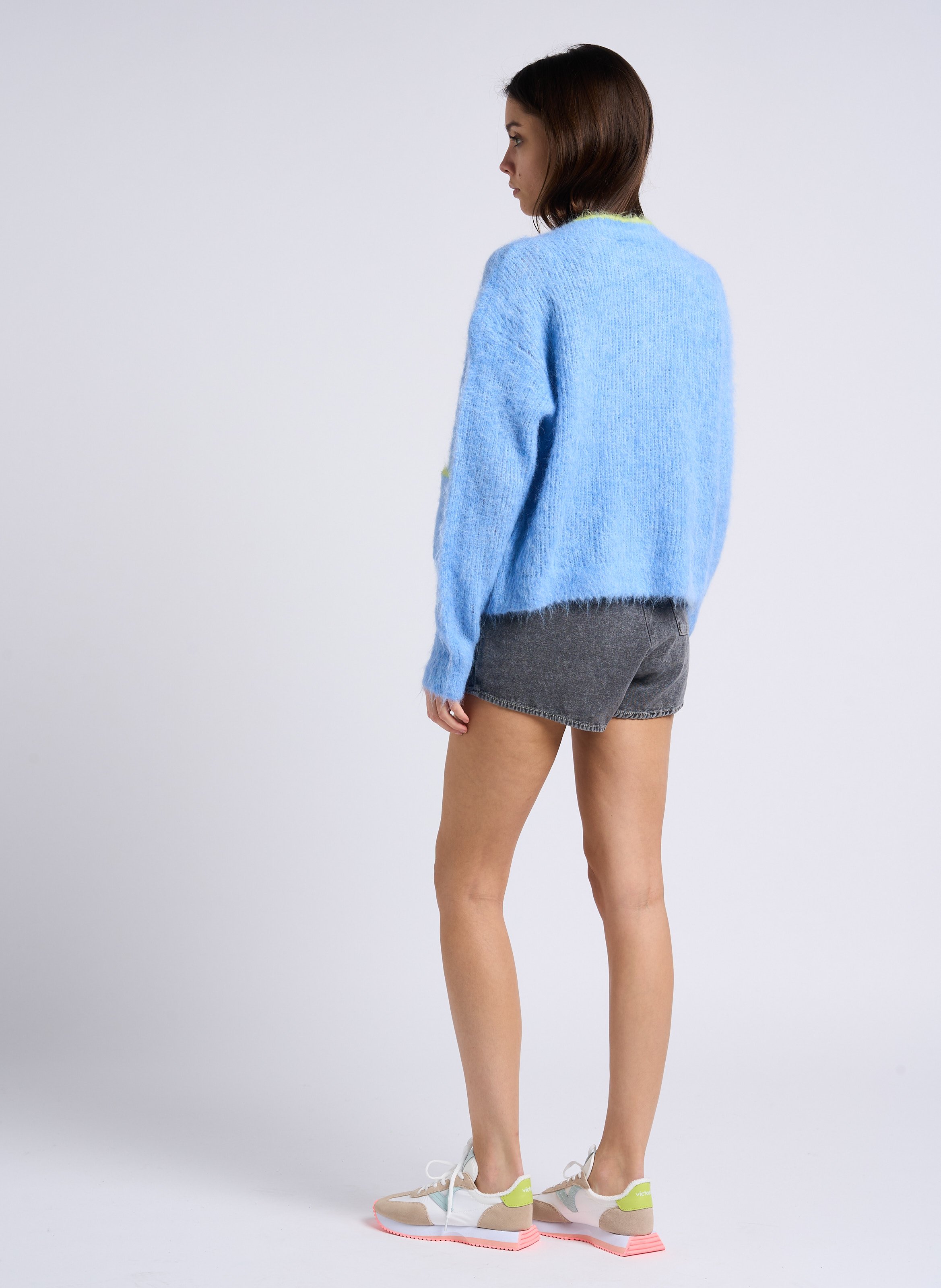 Short droit en coton AMERICAN VINTAGE Gris