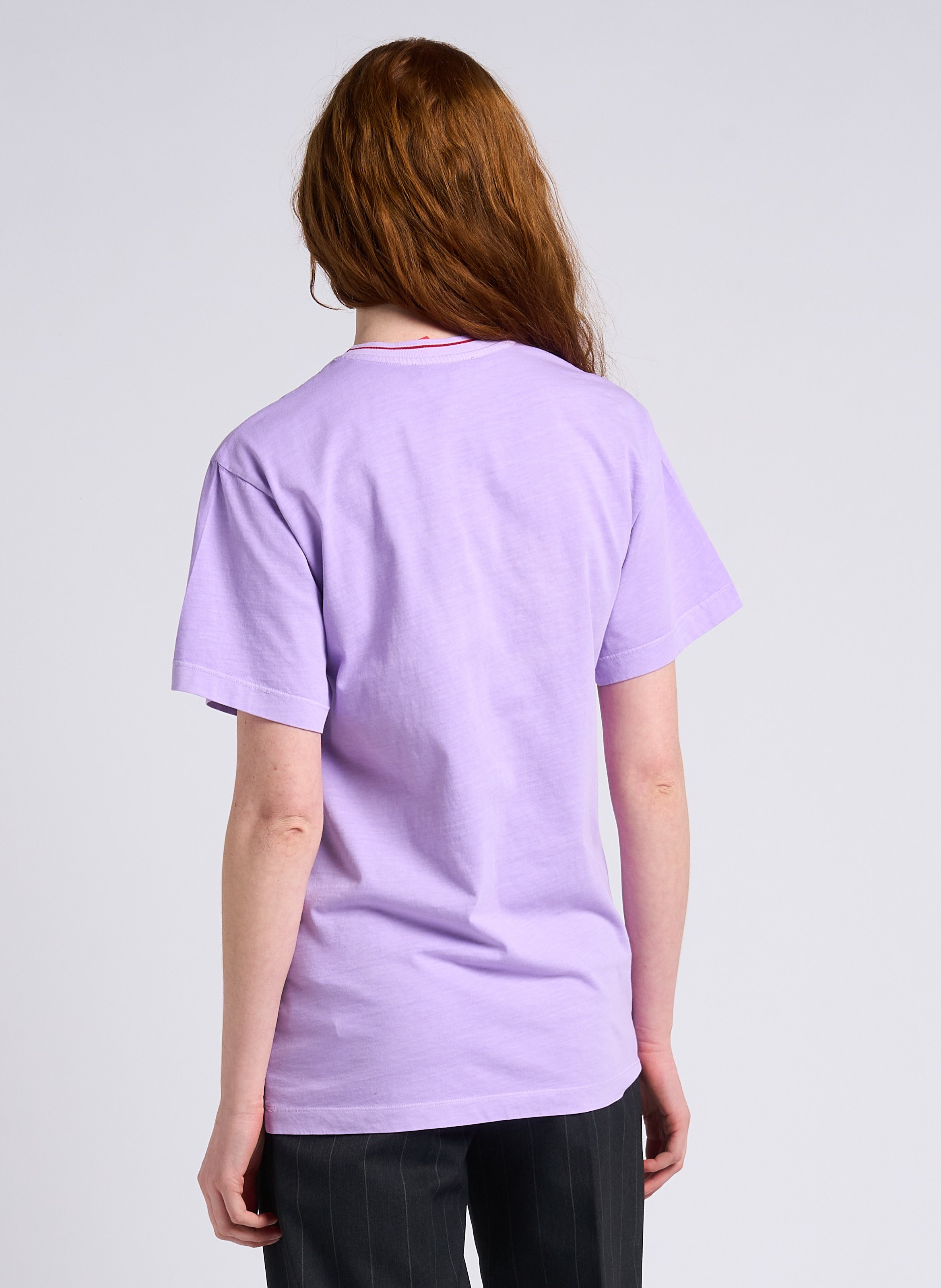 Tee-shirt col rond sérigraphié en coton MAX&amp;Co. Violet