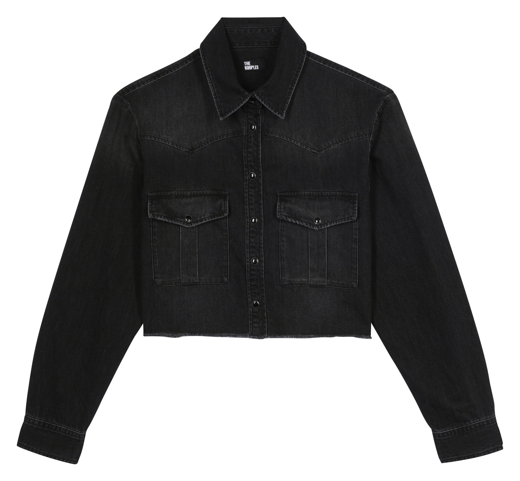 Chemise courte en denim THE KOOPLES Noir