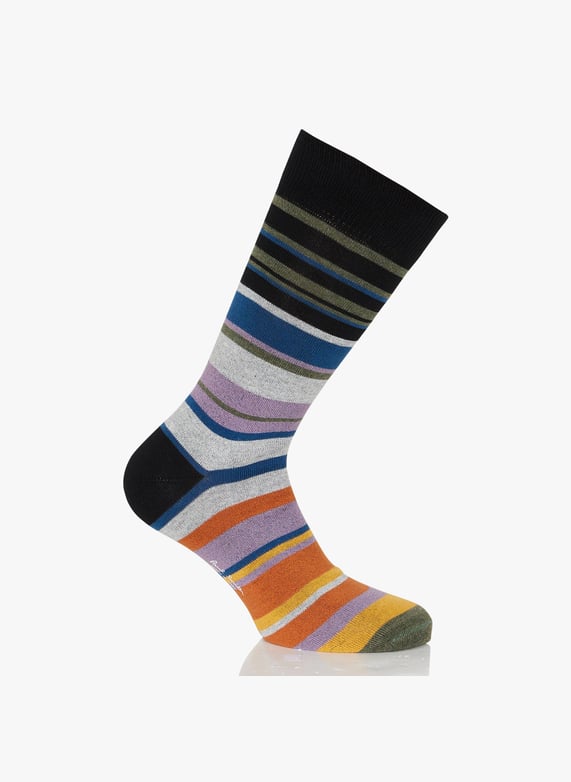 Chaussettes Rayees En Coton Melange Black Paul Smith Homme M1A 800MO N052 79 BLACK Place des Tendances
