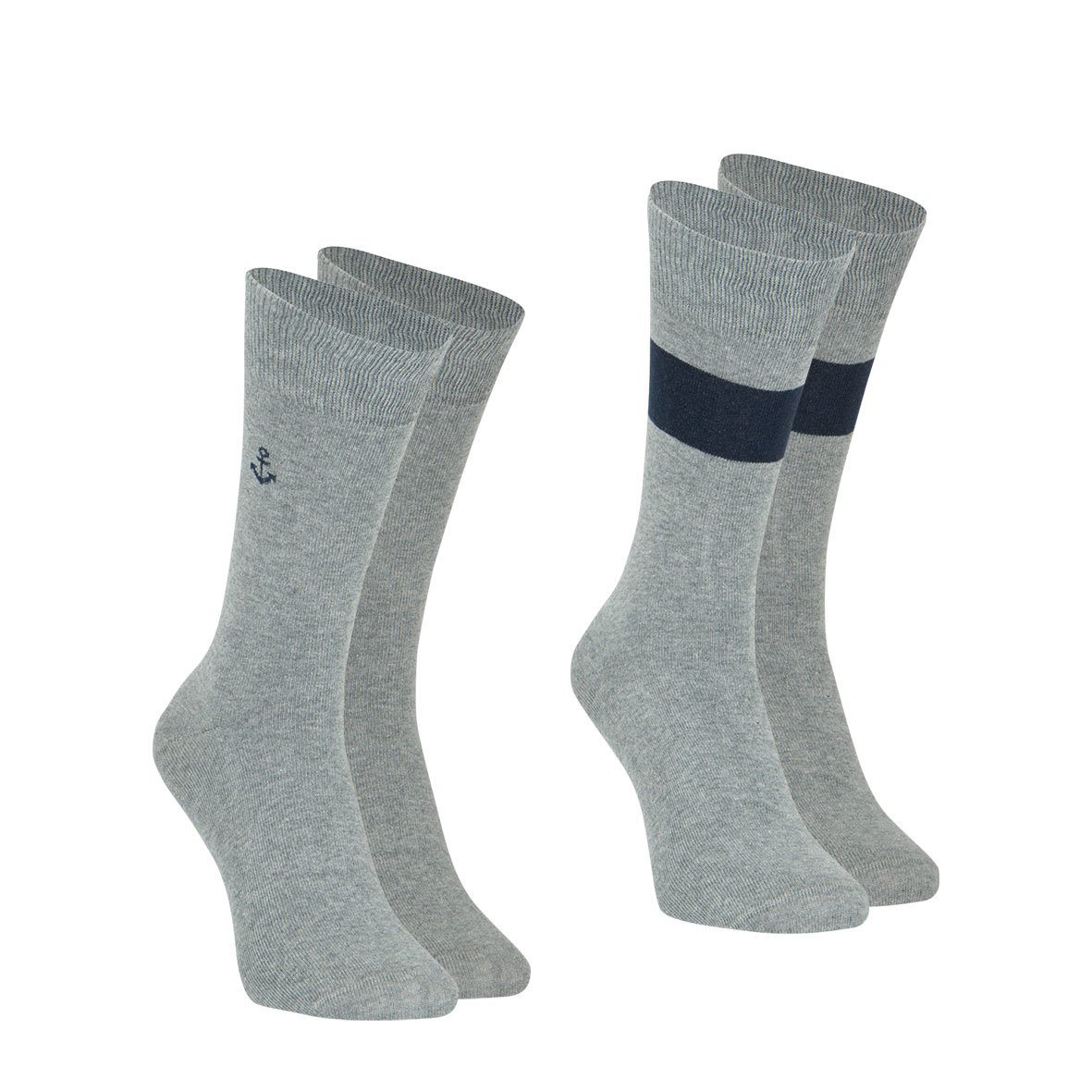 Set of 2 pairs of men's mid-high fancy socks by Eminence EMINENCE Grey
