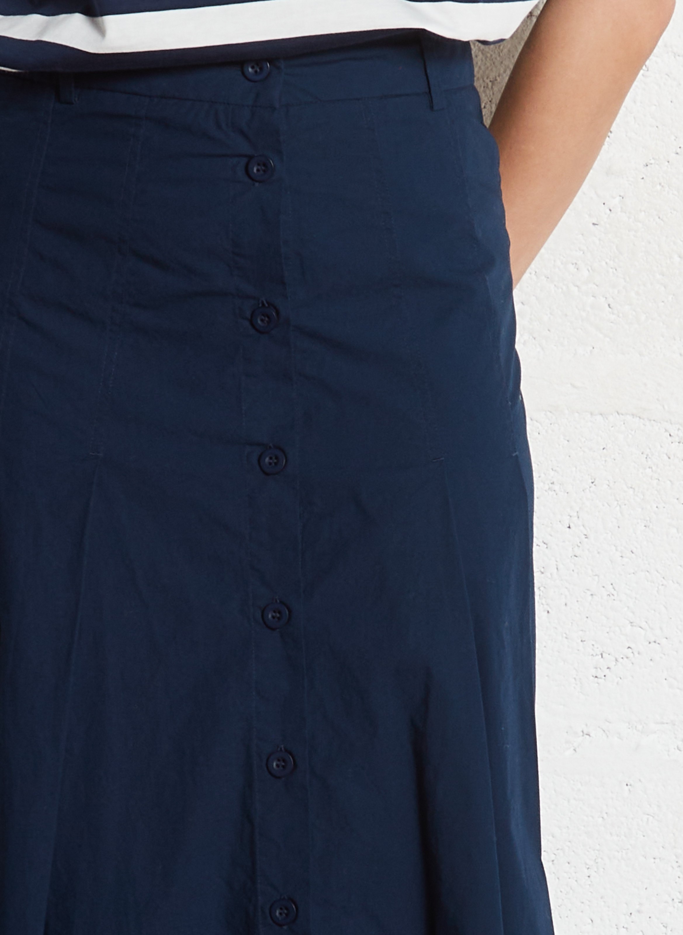 Jupe midi en coton THE TINY BIG SISTER Bleu