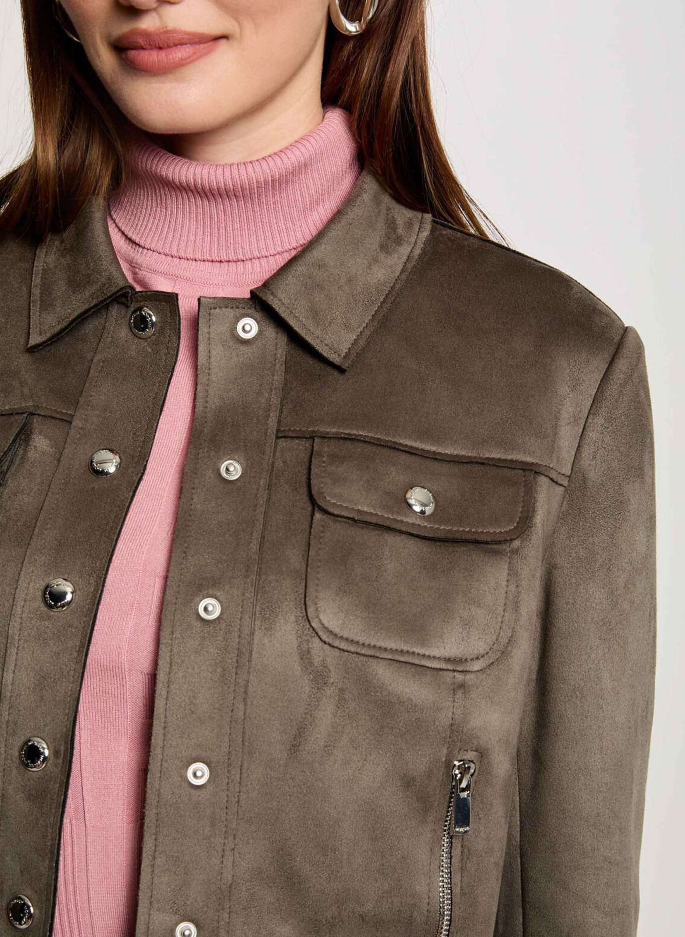 Short velvet jacket MORGAN Green