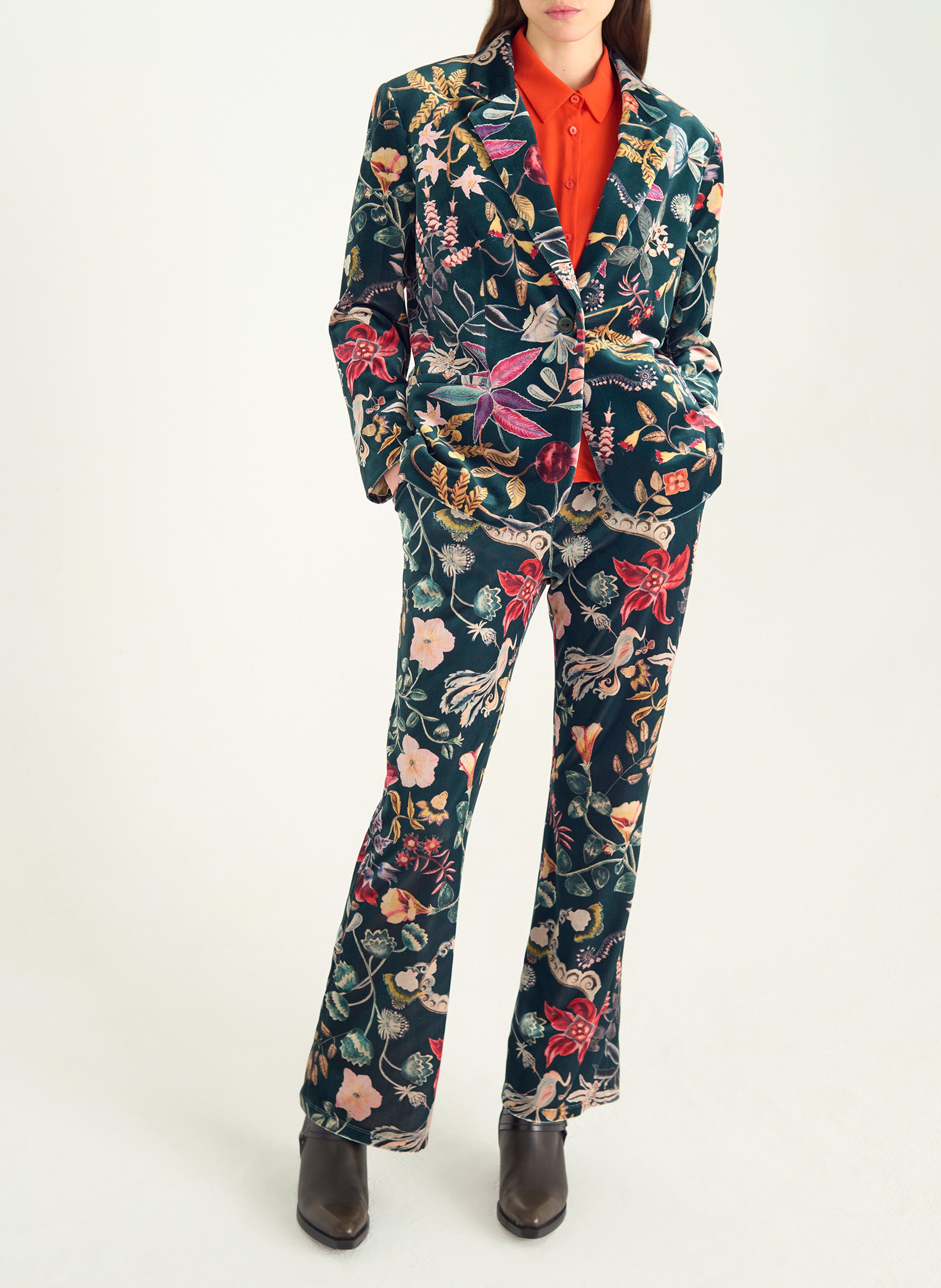 Veste de tailleur à imprimé floral COTELAC Vert