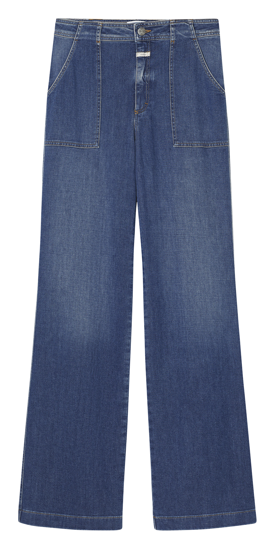 Jean boo-cut taille haute uni CLOSED Bleu
