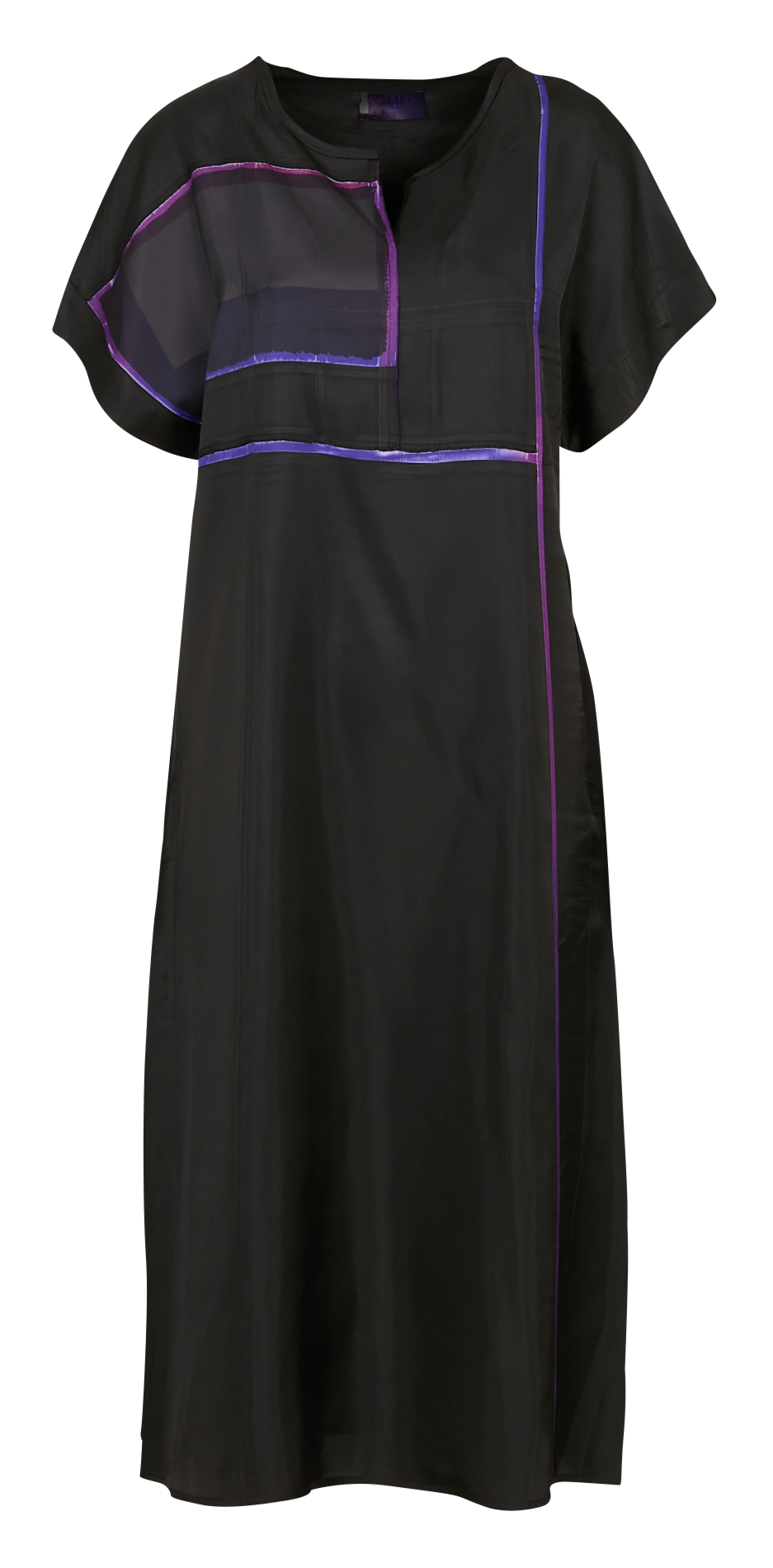 Robe midi droite à motifs carreaux COTELAC Noir