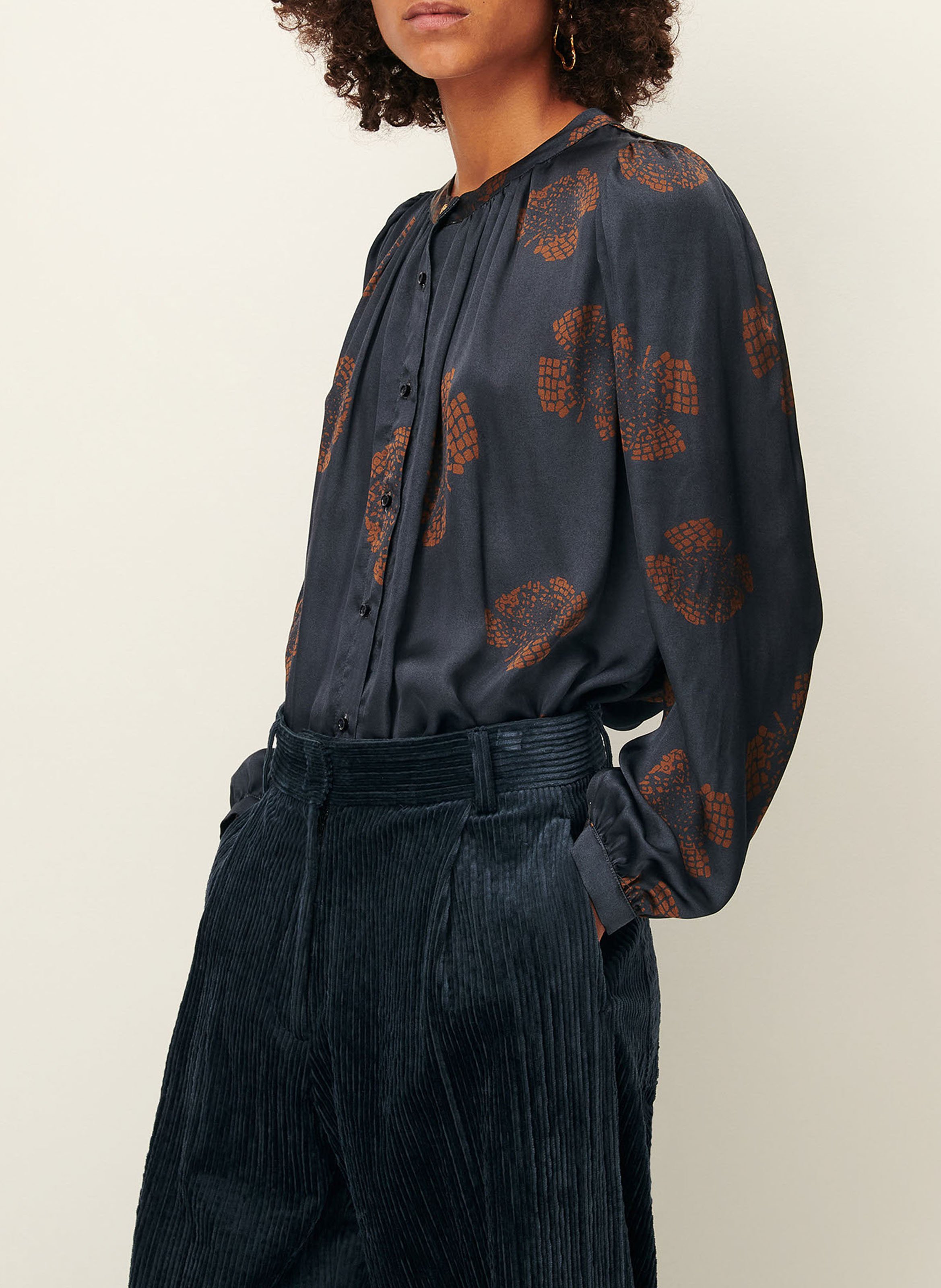 Loose-fit printed round-neck shirt SESSUN Multicolored