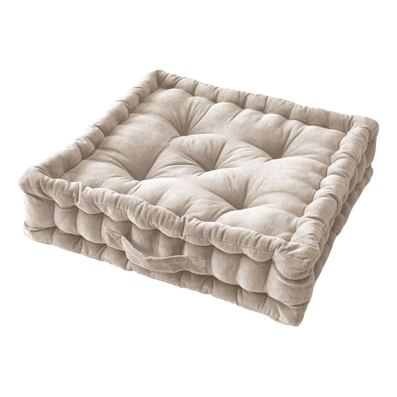 Cotton velvet floor cushion L'EFFET PAPILLON Multicolored