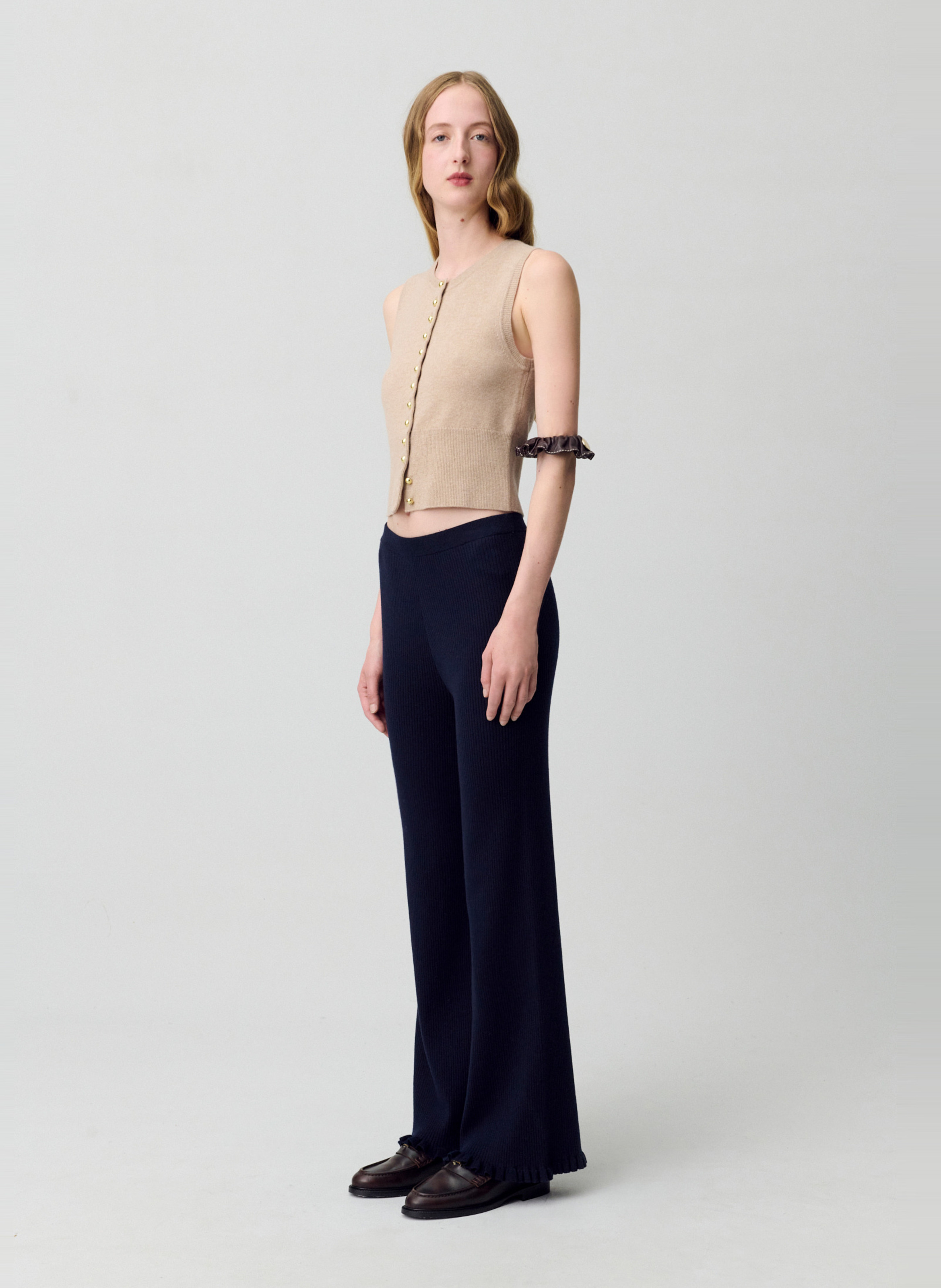 Flare knit pants CLAUDIE PIERLOT Blue