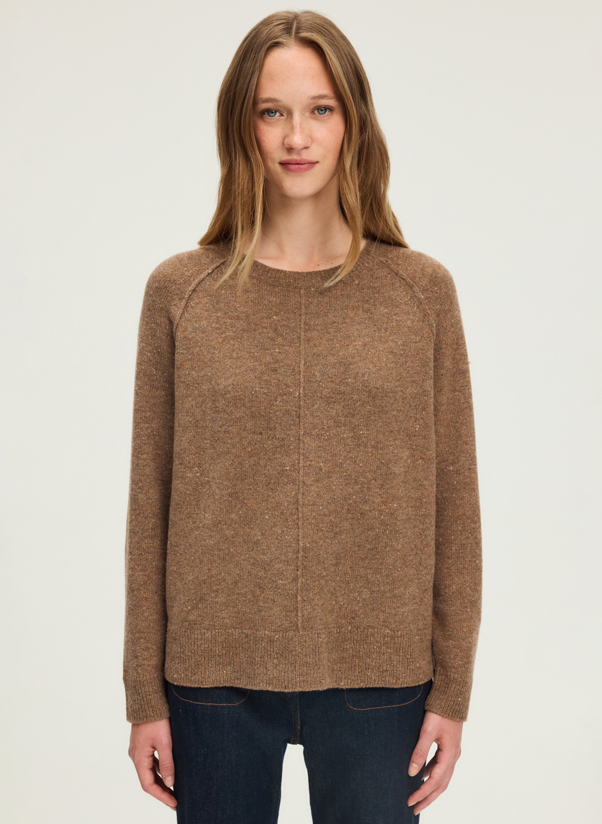Straight round-neck wool sweater PABLO