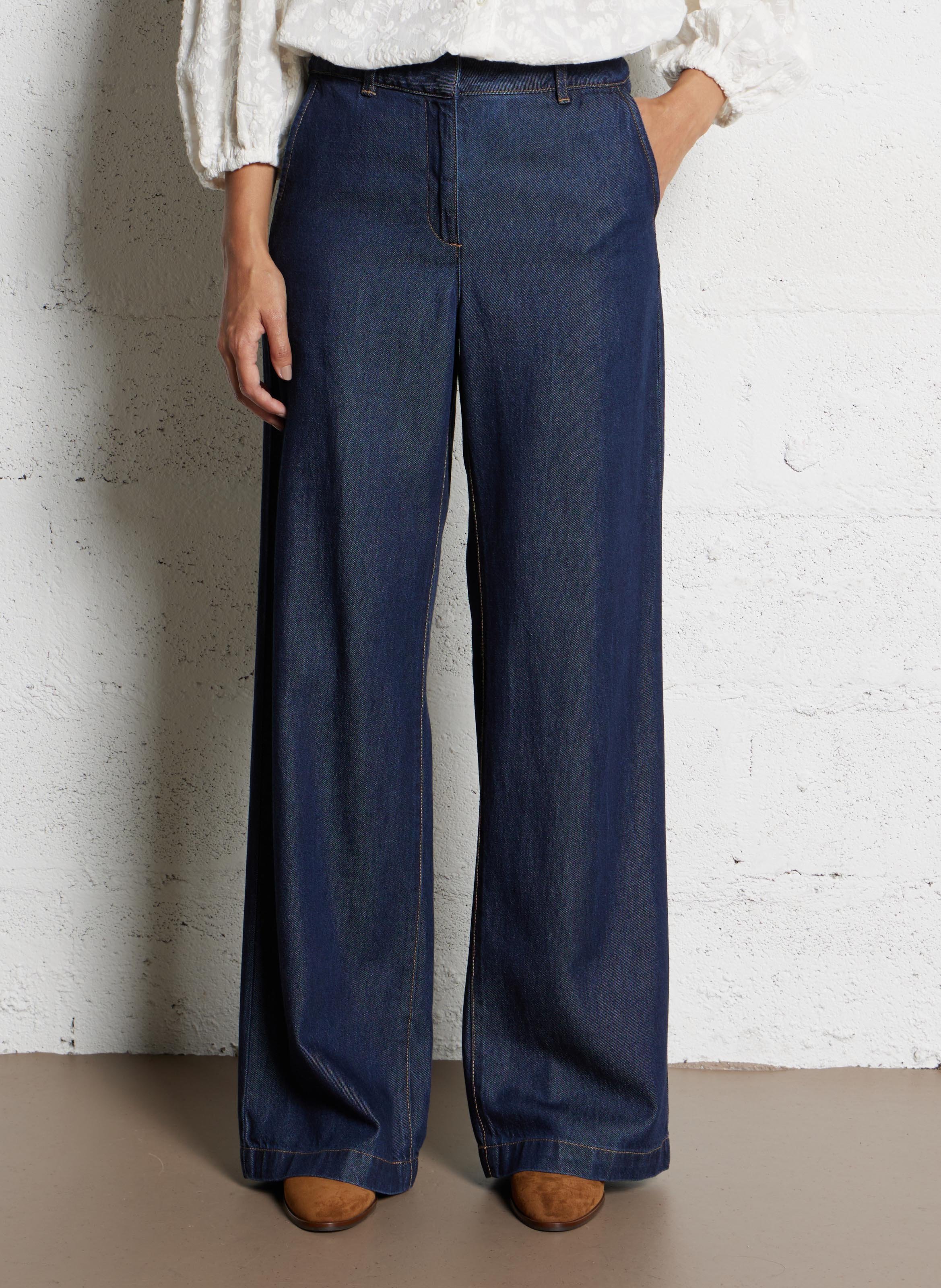 Farbige Straight Cut Jeans mit 5 Taschen MAISON 123 Blau