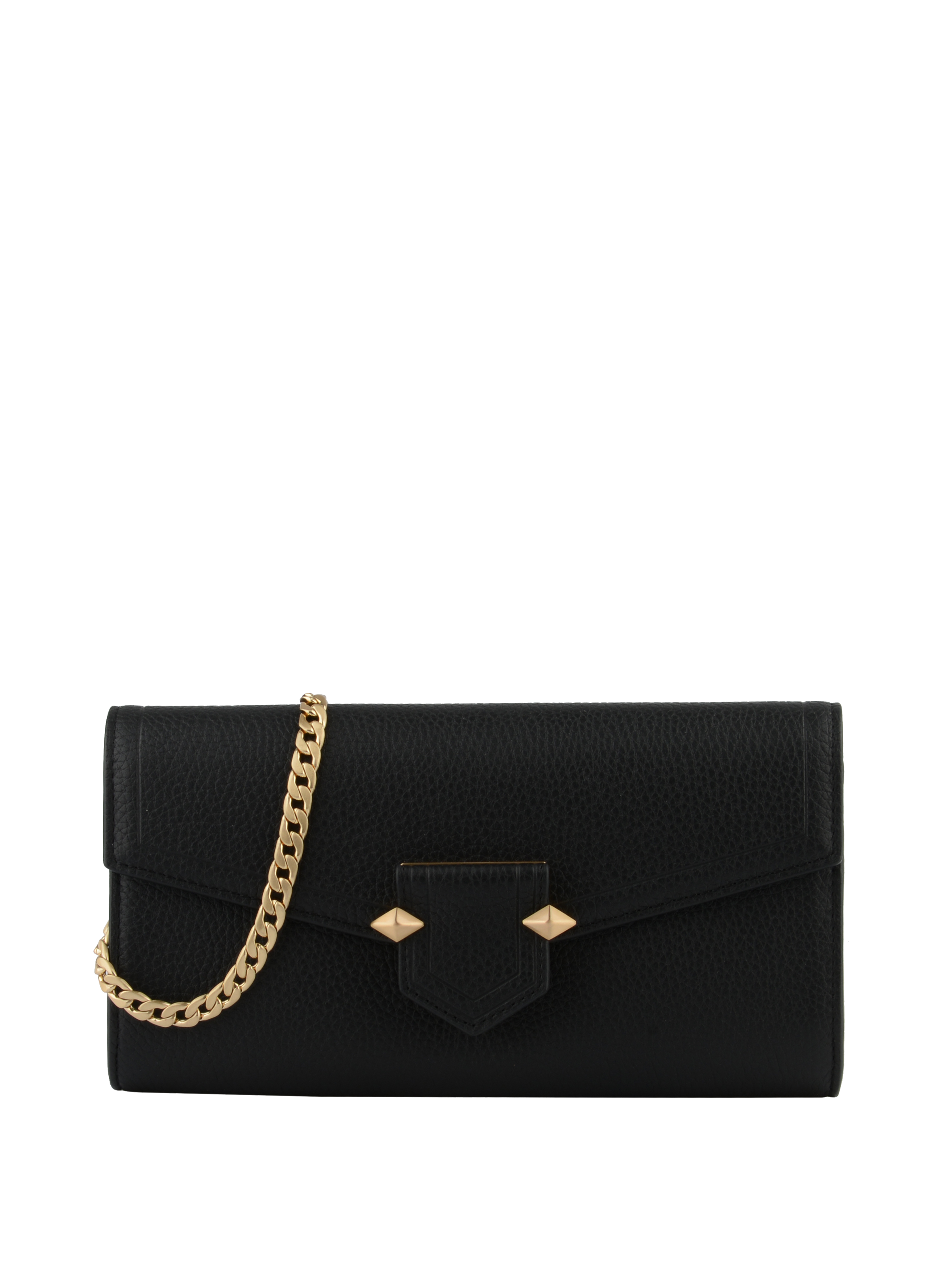 Clutch - cowhide leather POURCHET Black