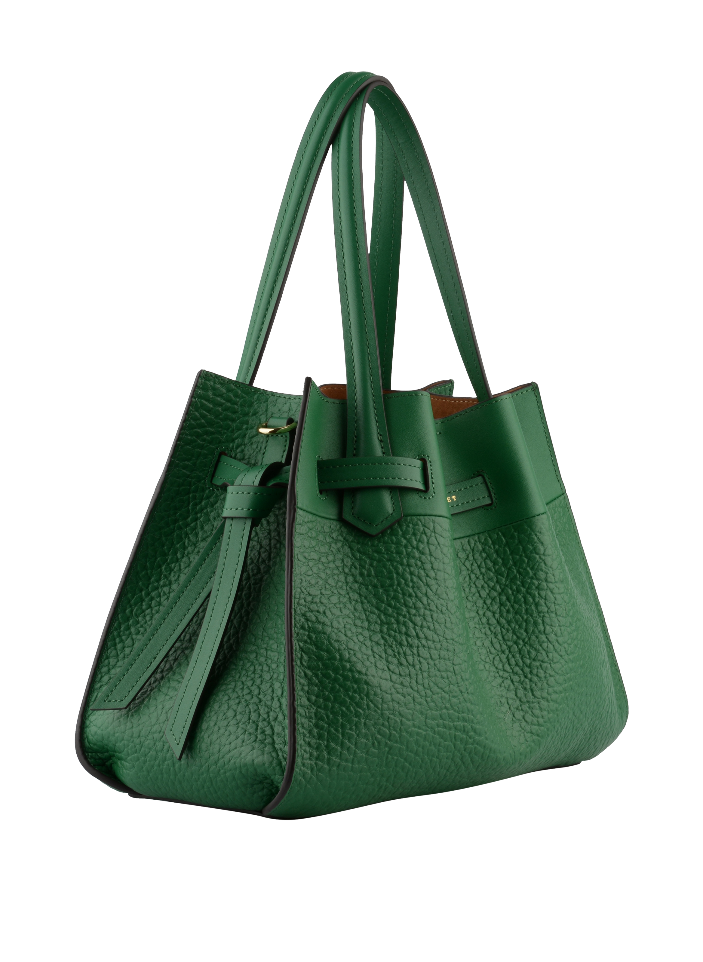 Handbag - cowhide leather POURCHET Green
