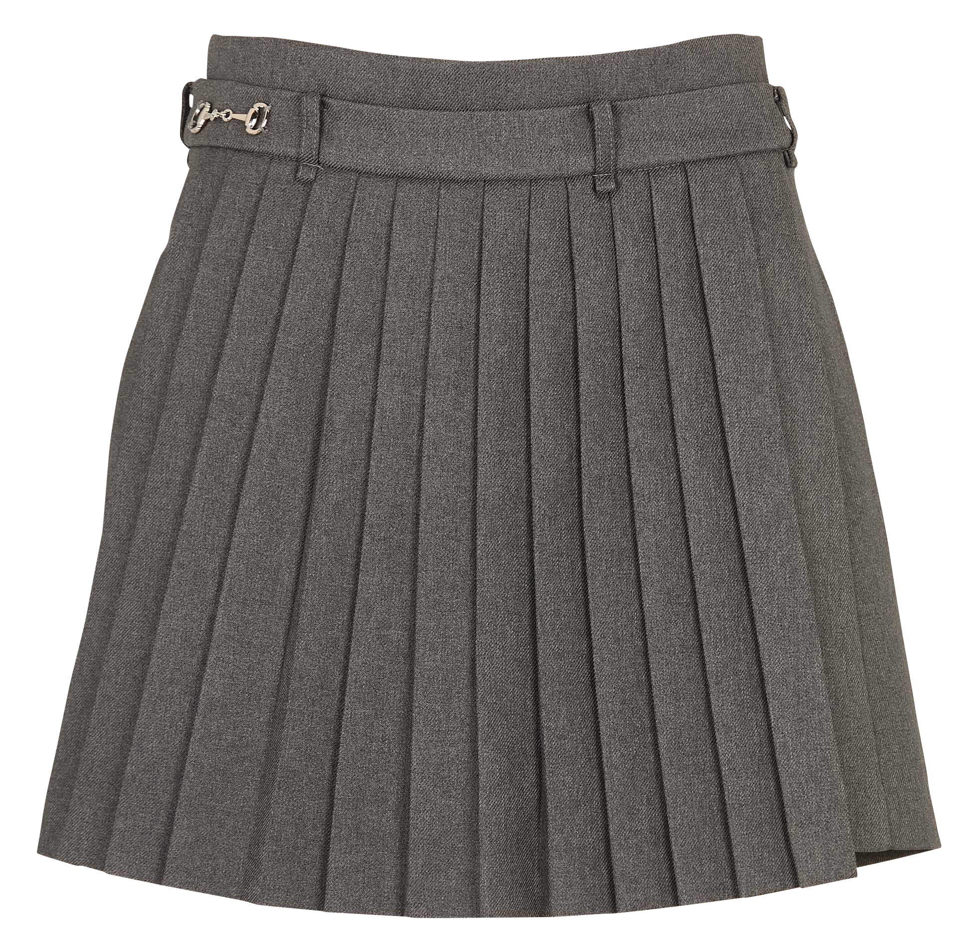 Gefalteter einfarbiger Minirock BERENICE Grau