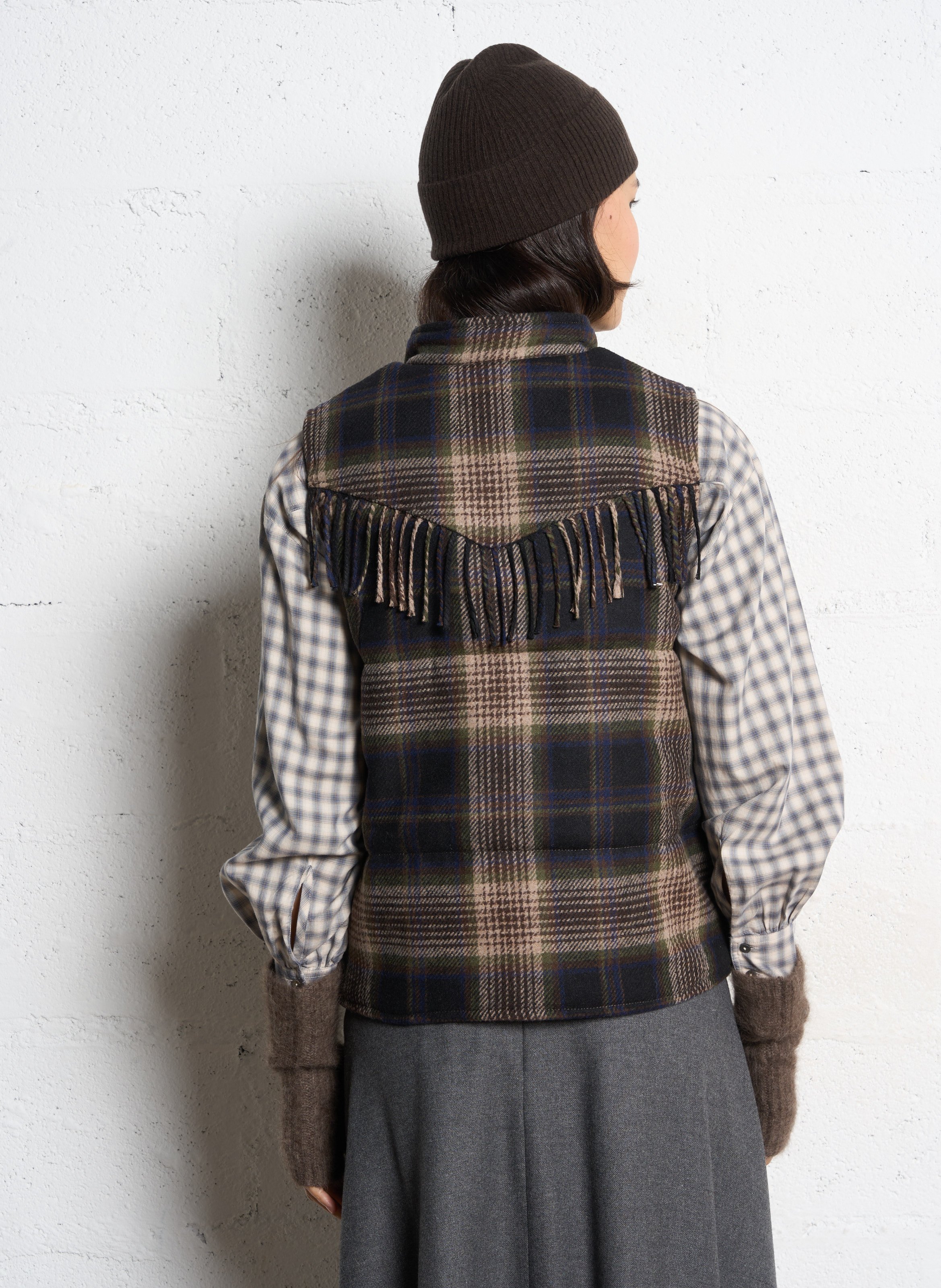 Veste col rond à carreaux DIEGA Multicolore