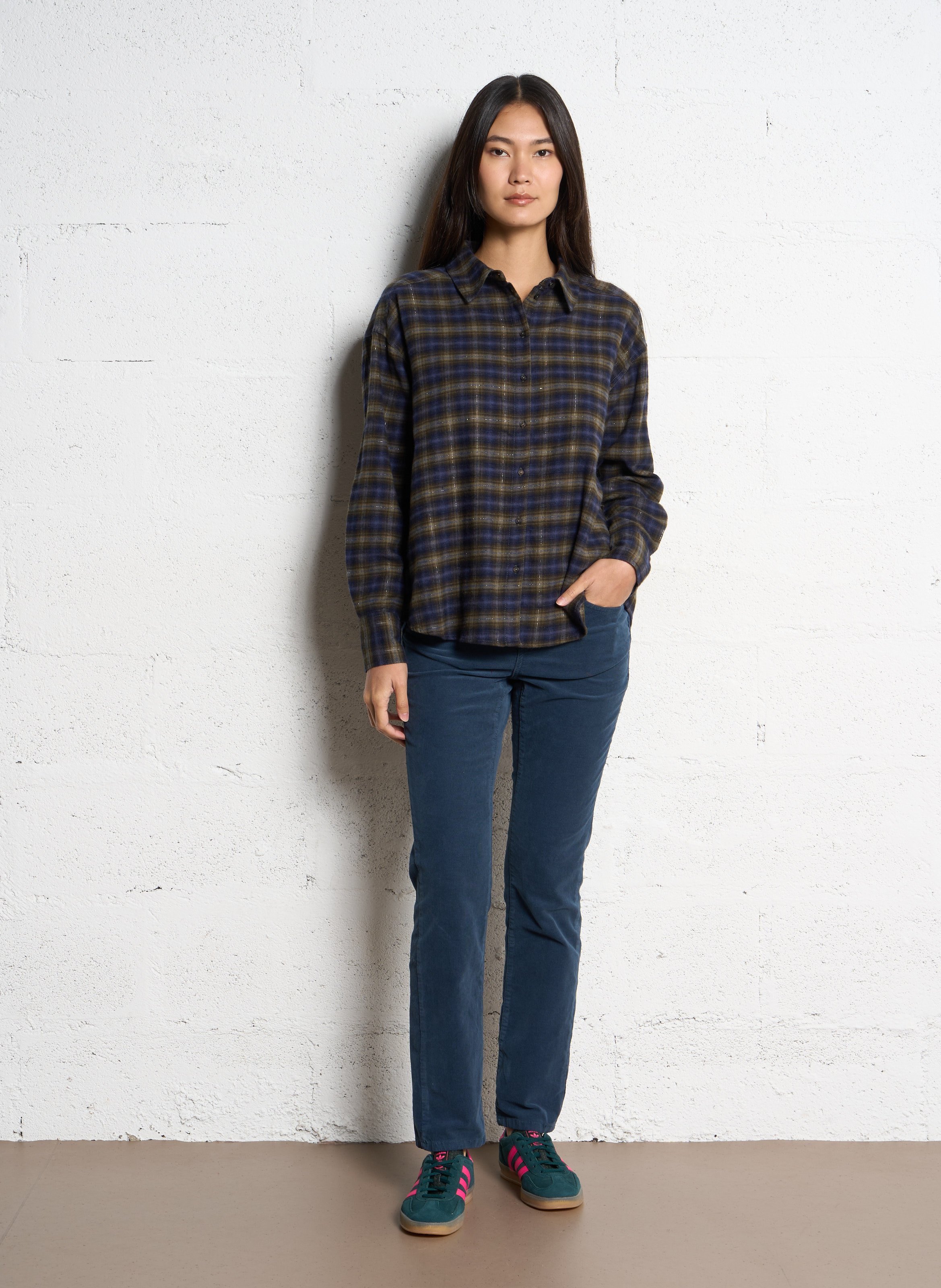 Baskets basses en cuir velours ADIDAS Vert