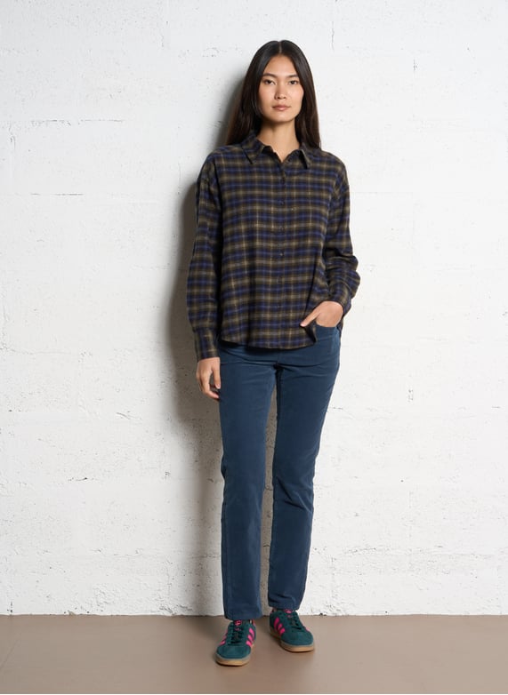 Baskets basses en cuir velours - Look 1