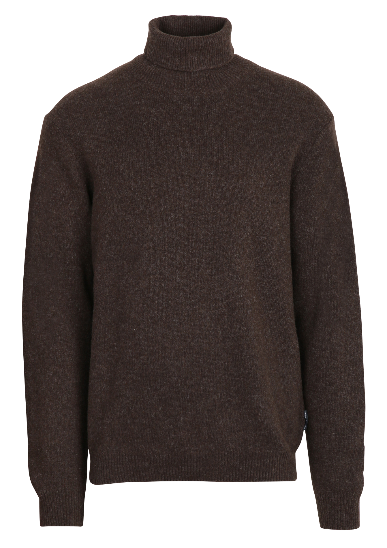 Straight wool-blend polo neck sweater CASUAL FRIDAY Brown