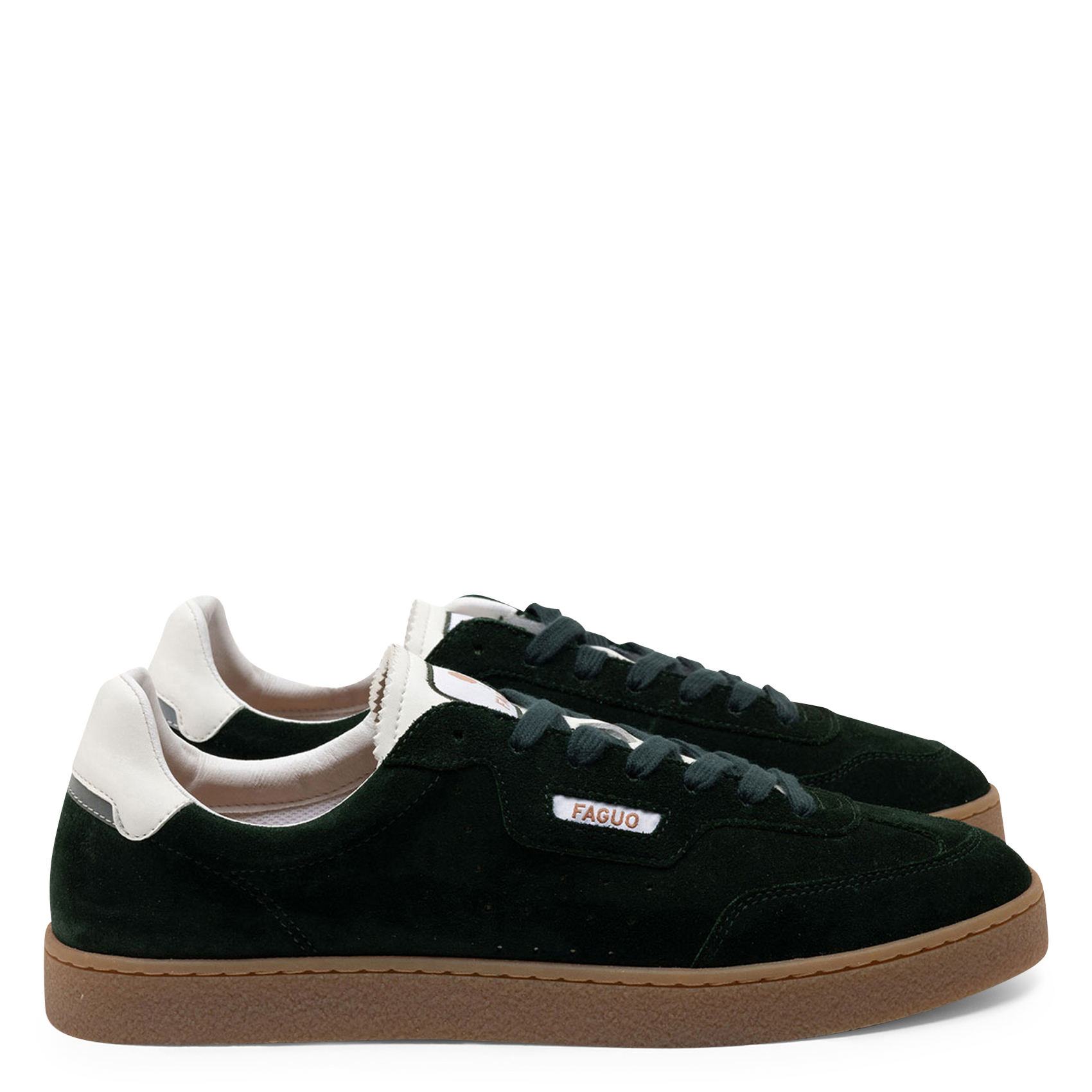 Lage baskets van leermix FAGUO Grijs