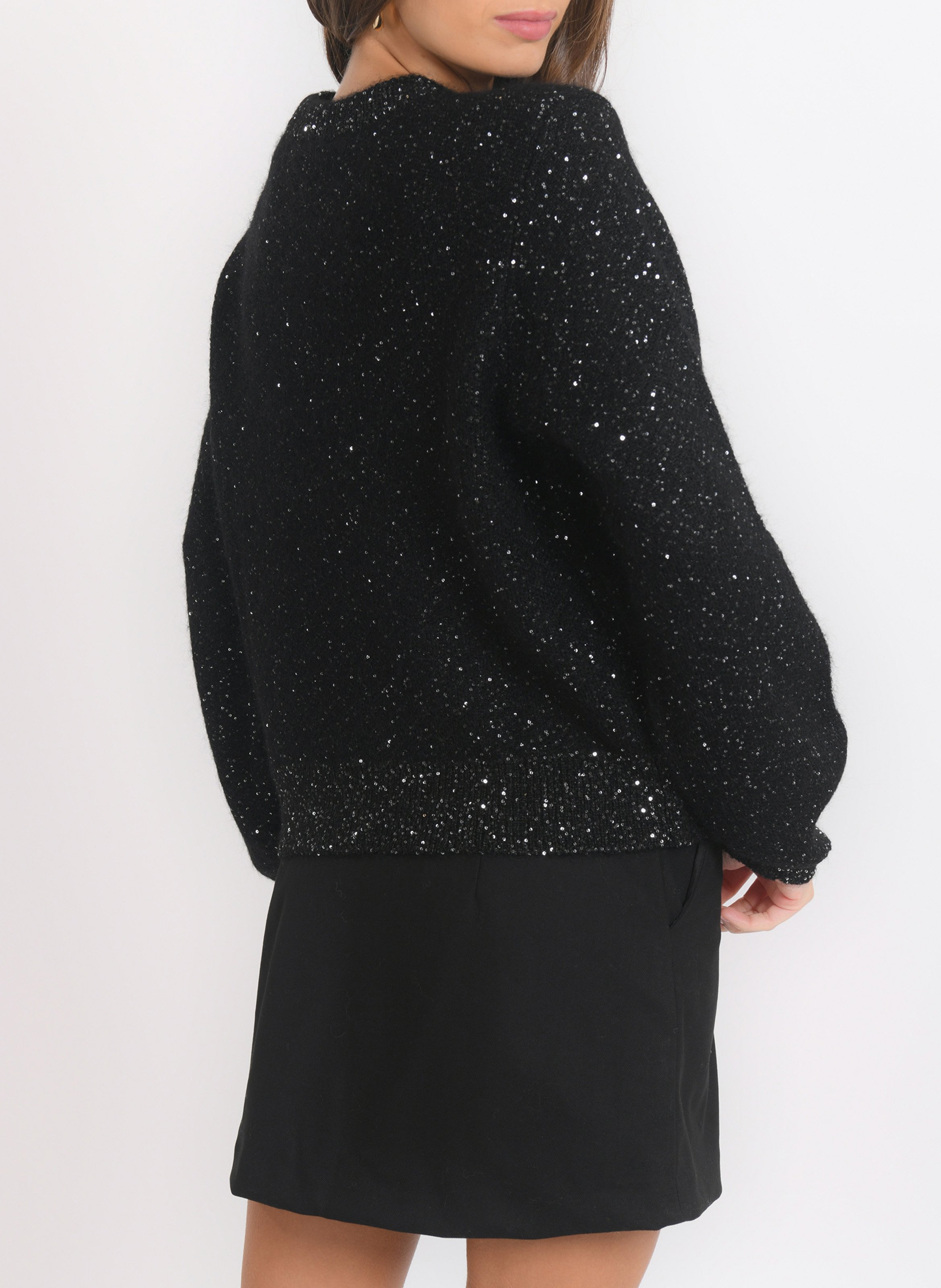 Pull col rond en laine mélangée KOOKAI Noir