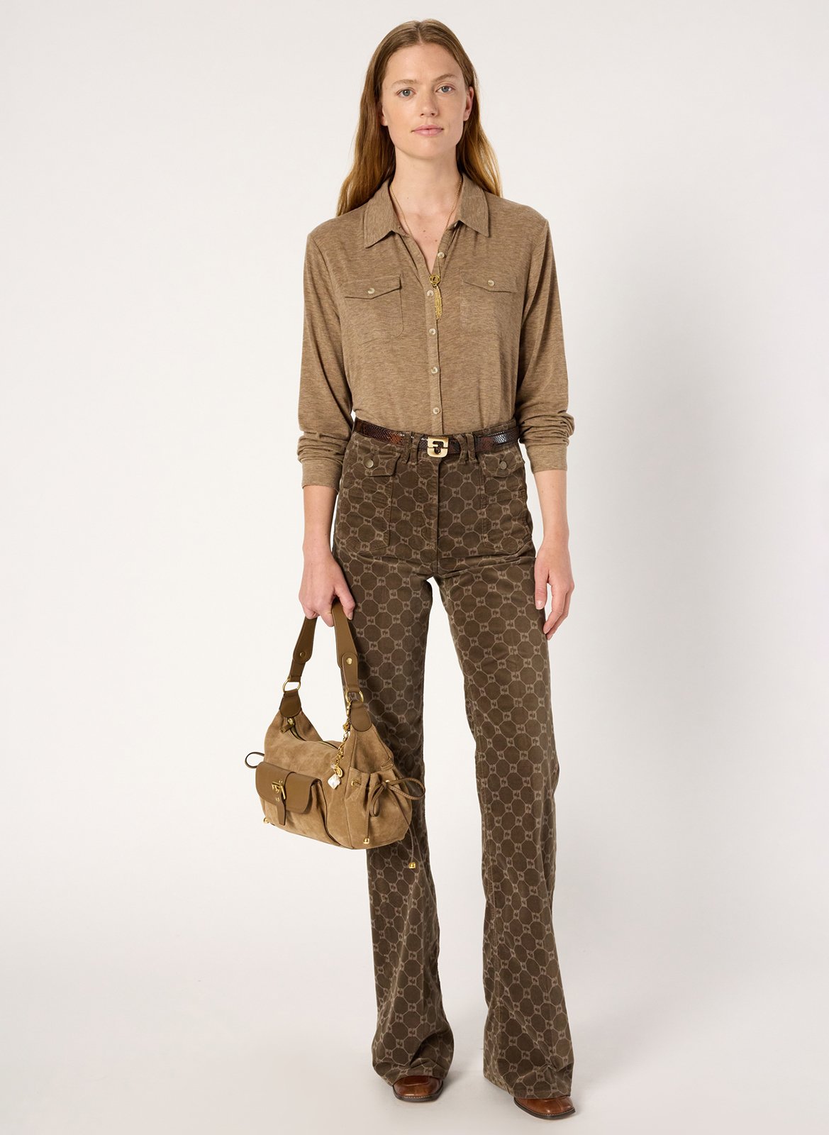 Chemise droite en jersey GERARD DAREL Marron