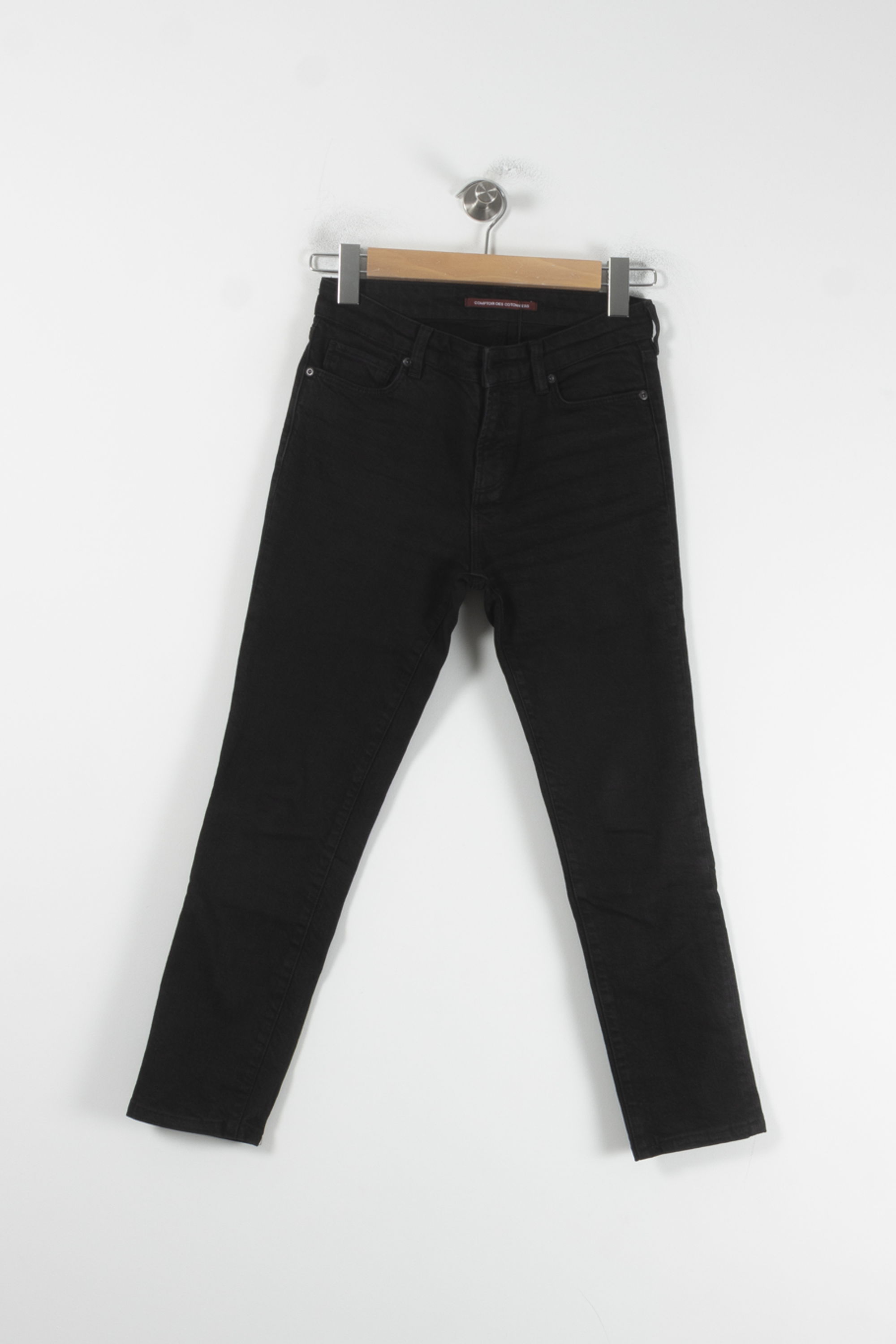 Cropped slim jeans with studs COMPTOIR DES COTONNIERS - Seconde main Black
