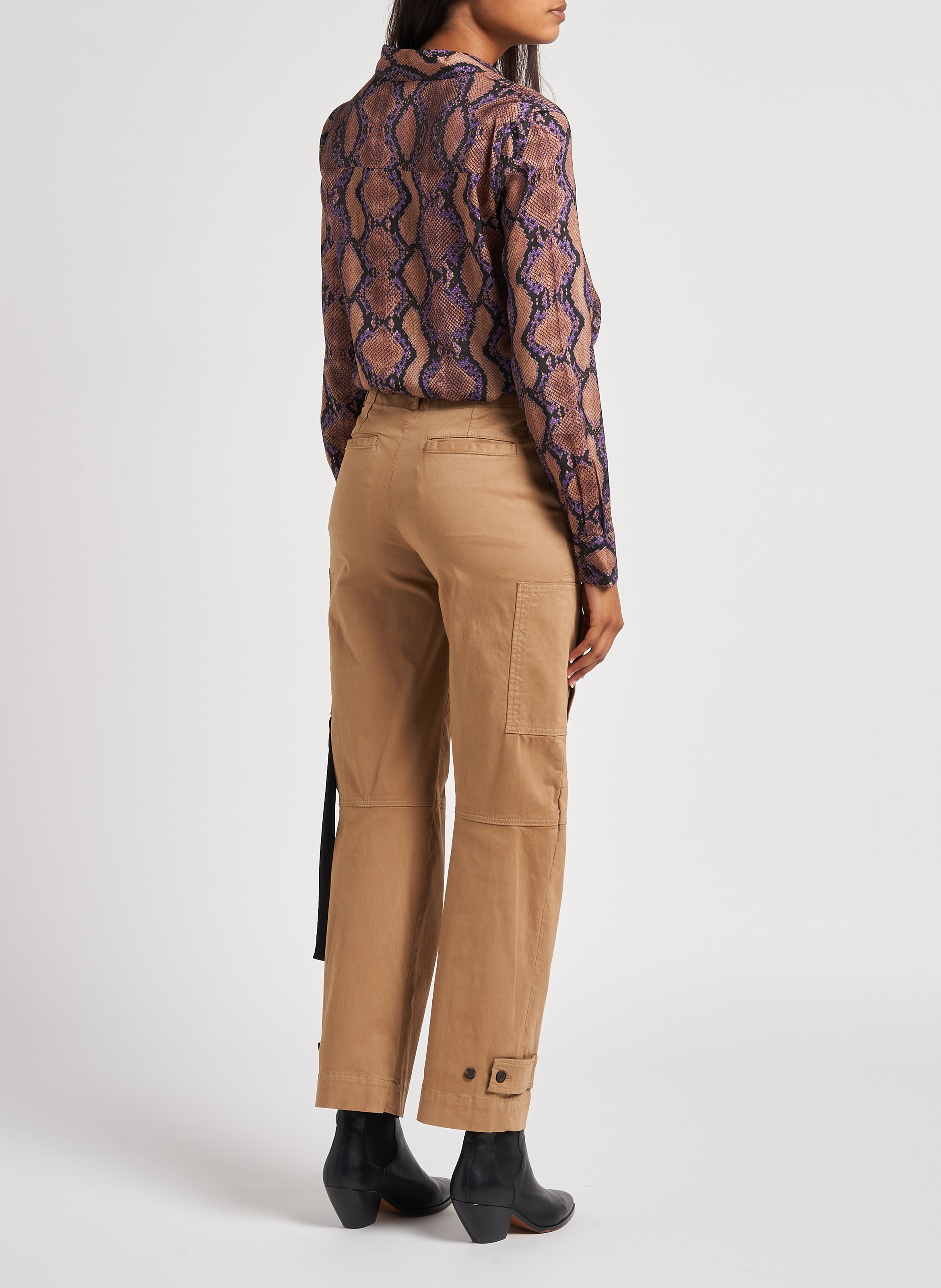 Gerade geschnittene Hose aus Baumwoll-Mix PINKO Braun