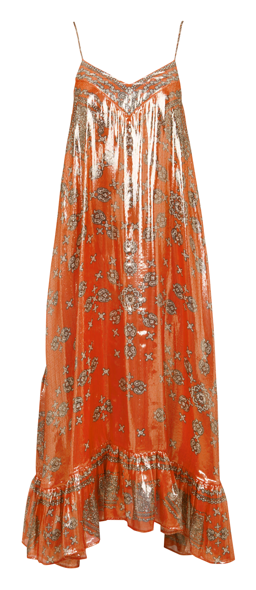 Robe midi col v imprimée MES DEMOISELLES Rouge