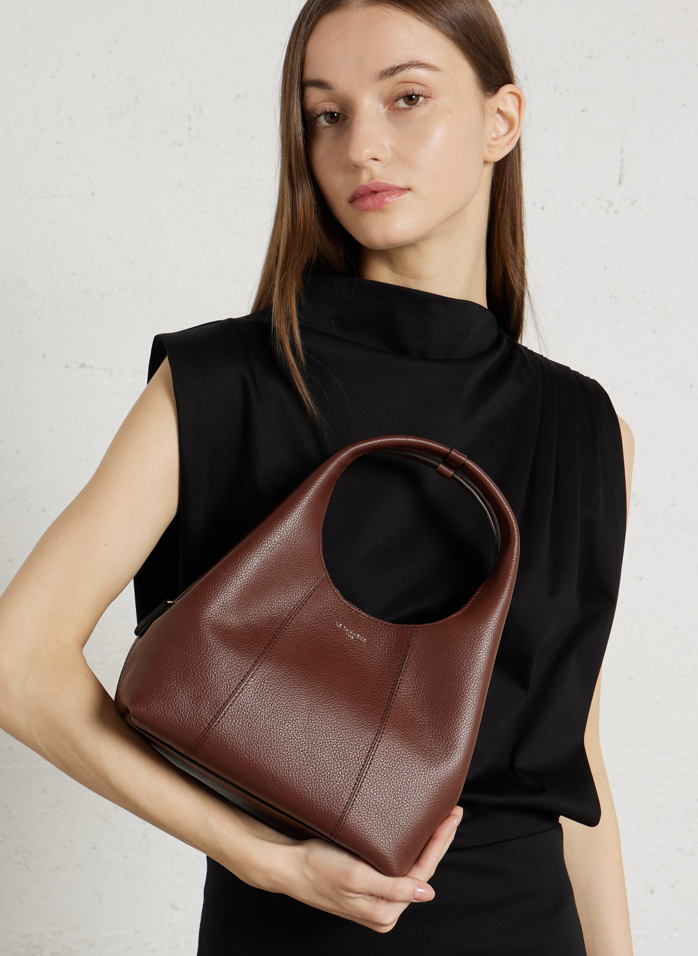 Lederhandtasche Braun