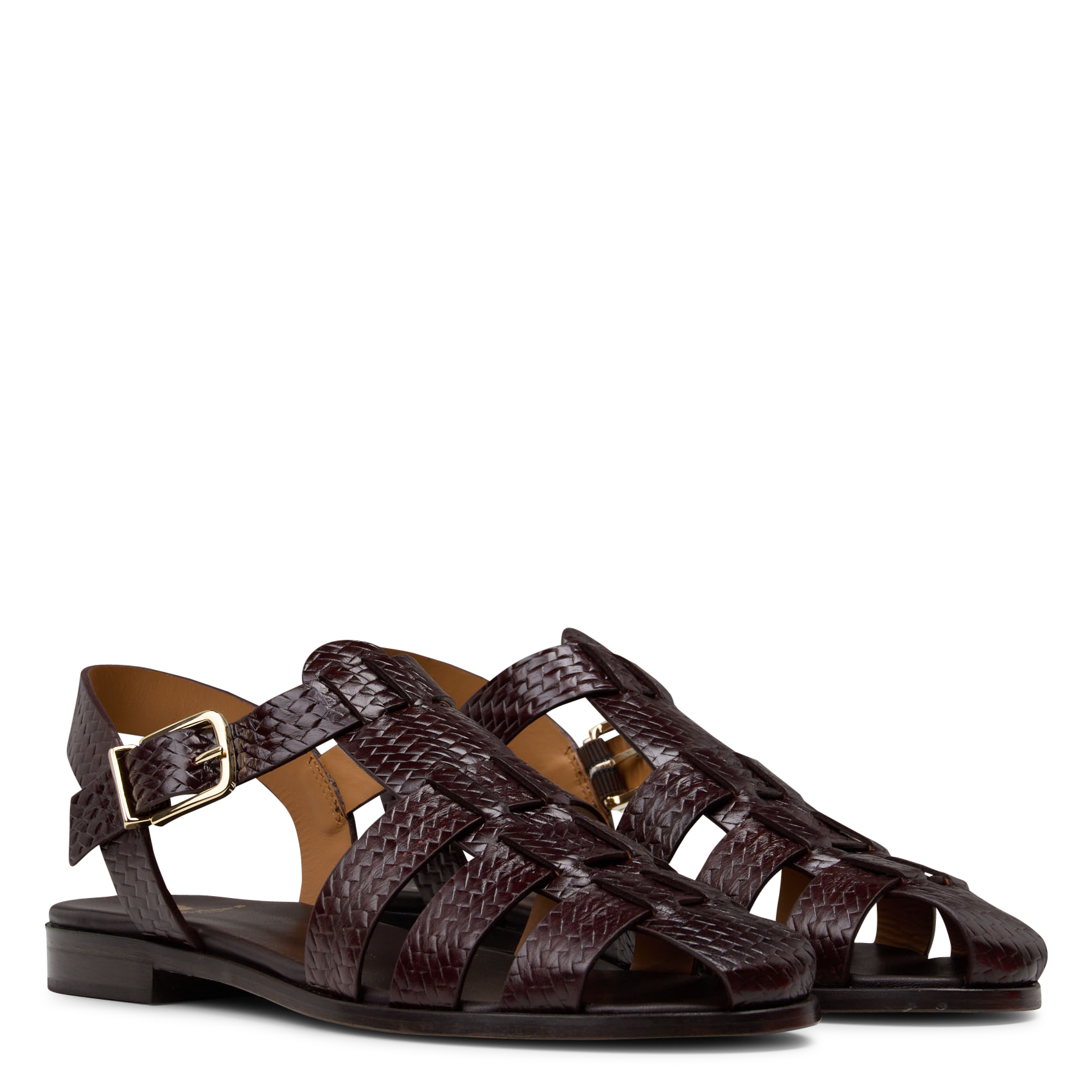 Sandales plates en cuir BOBBIES Marron