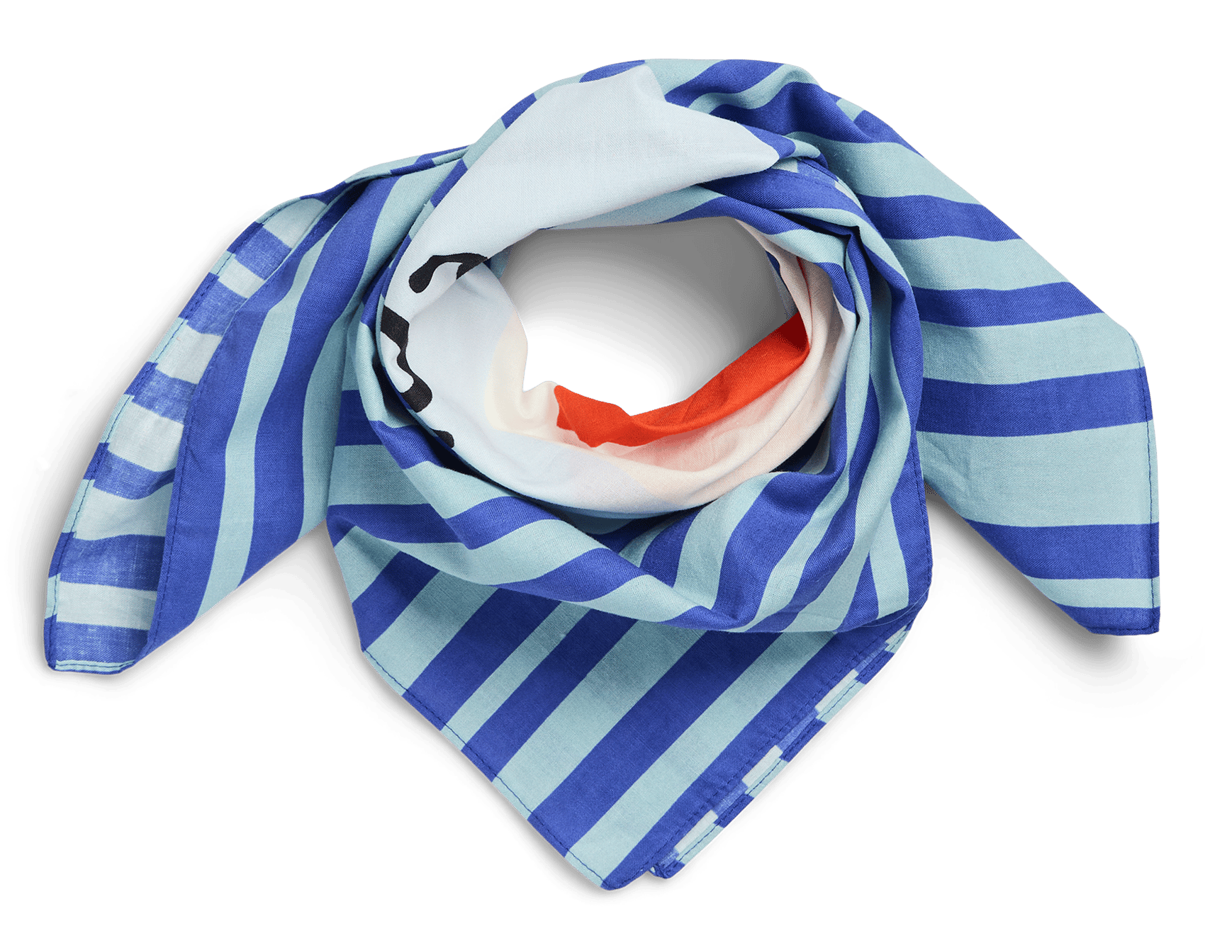 Bio katoenen sjaal met print PIECES Blauw