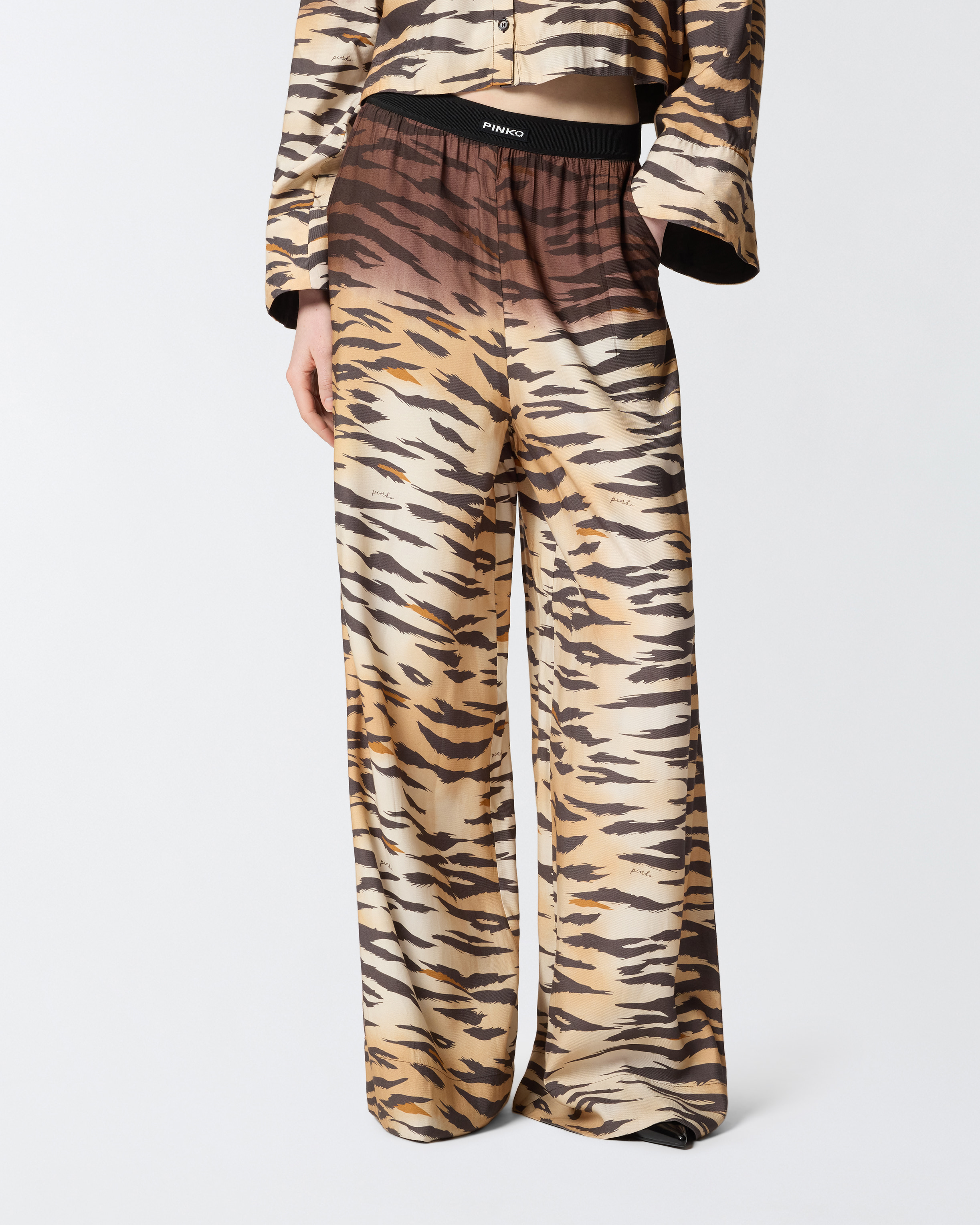 Pantalon fluide à imprimé tigré PINKO Multicolore