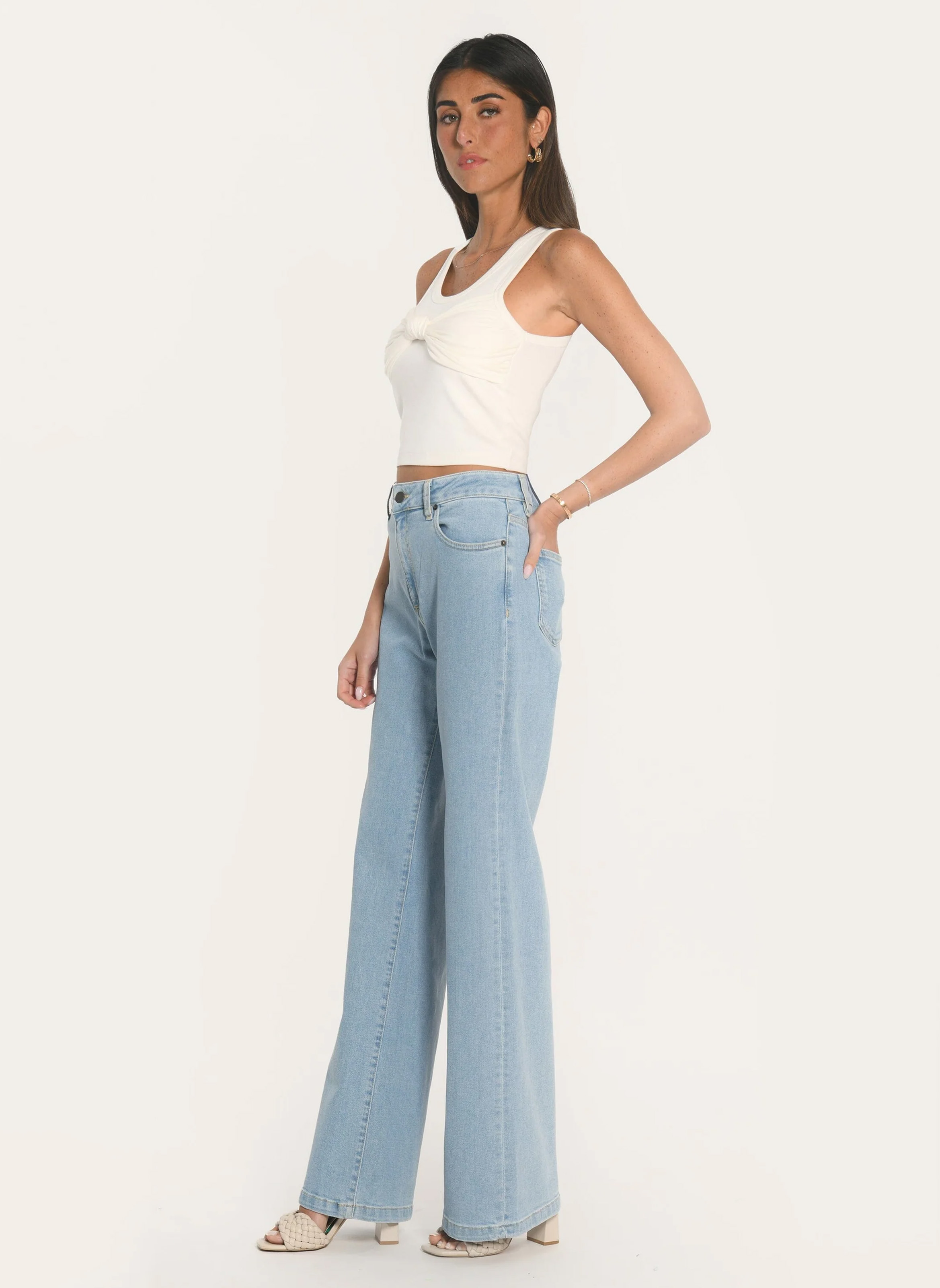 Farbige Straight Cut Jeans mit 5 Taschen KOOKAI Blau