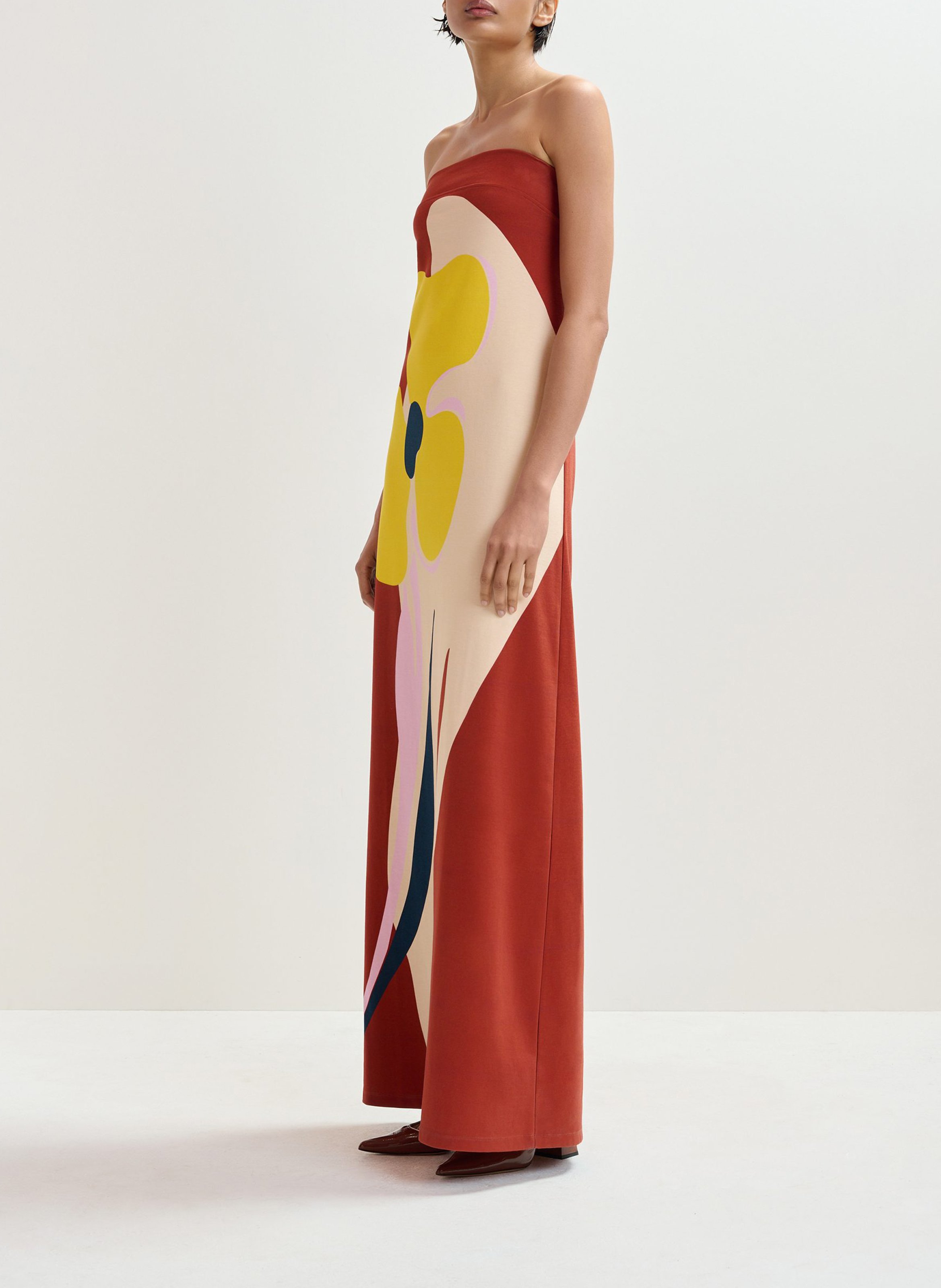 Robe longue bandeau imprimée ESSENTIEL ANTWERP Orange