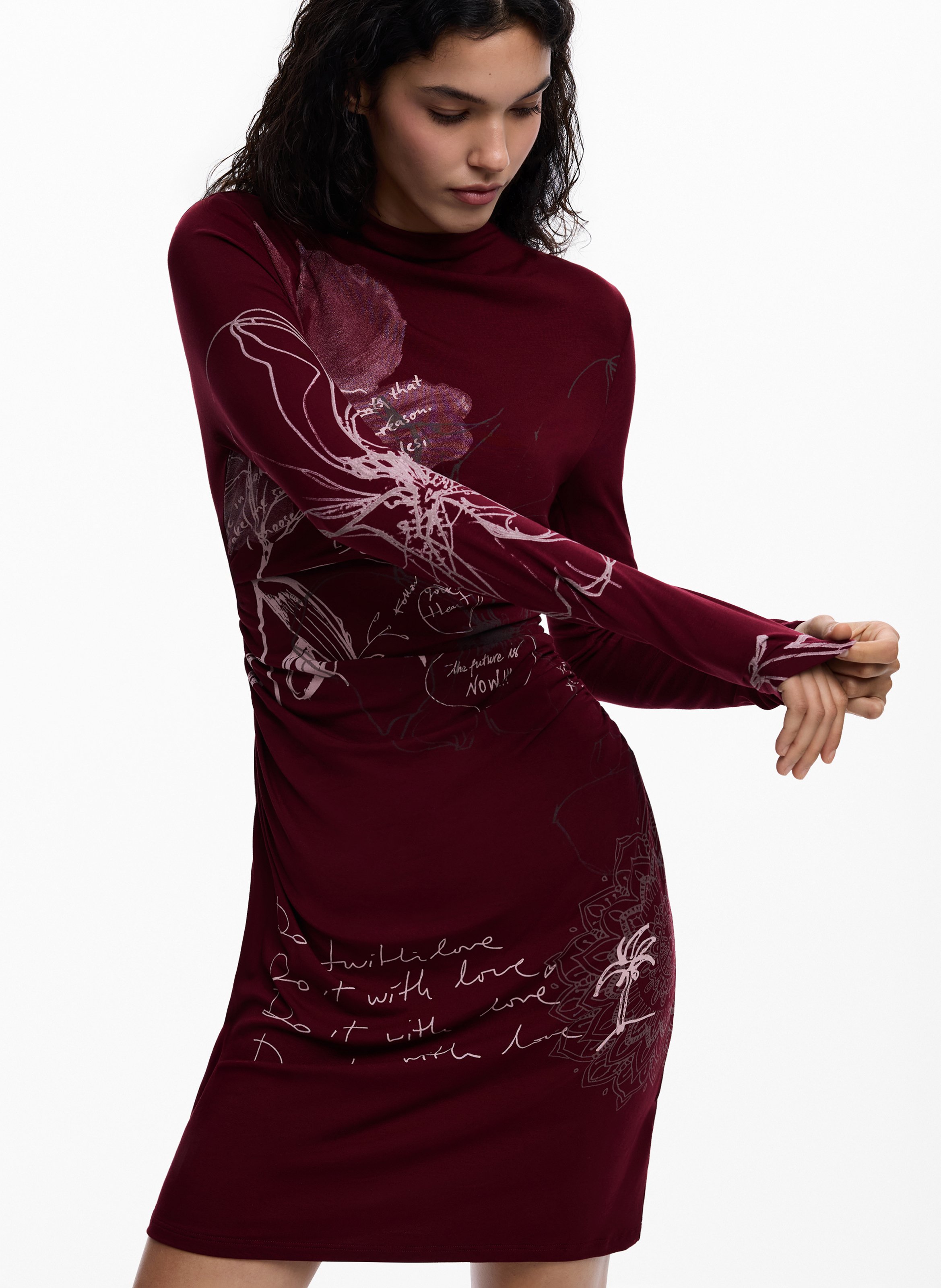 Robe courte moulante DESIGUAL Rouge