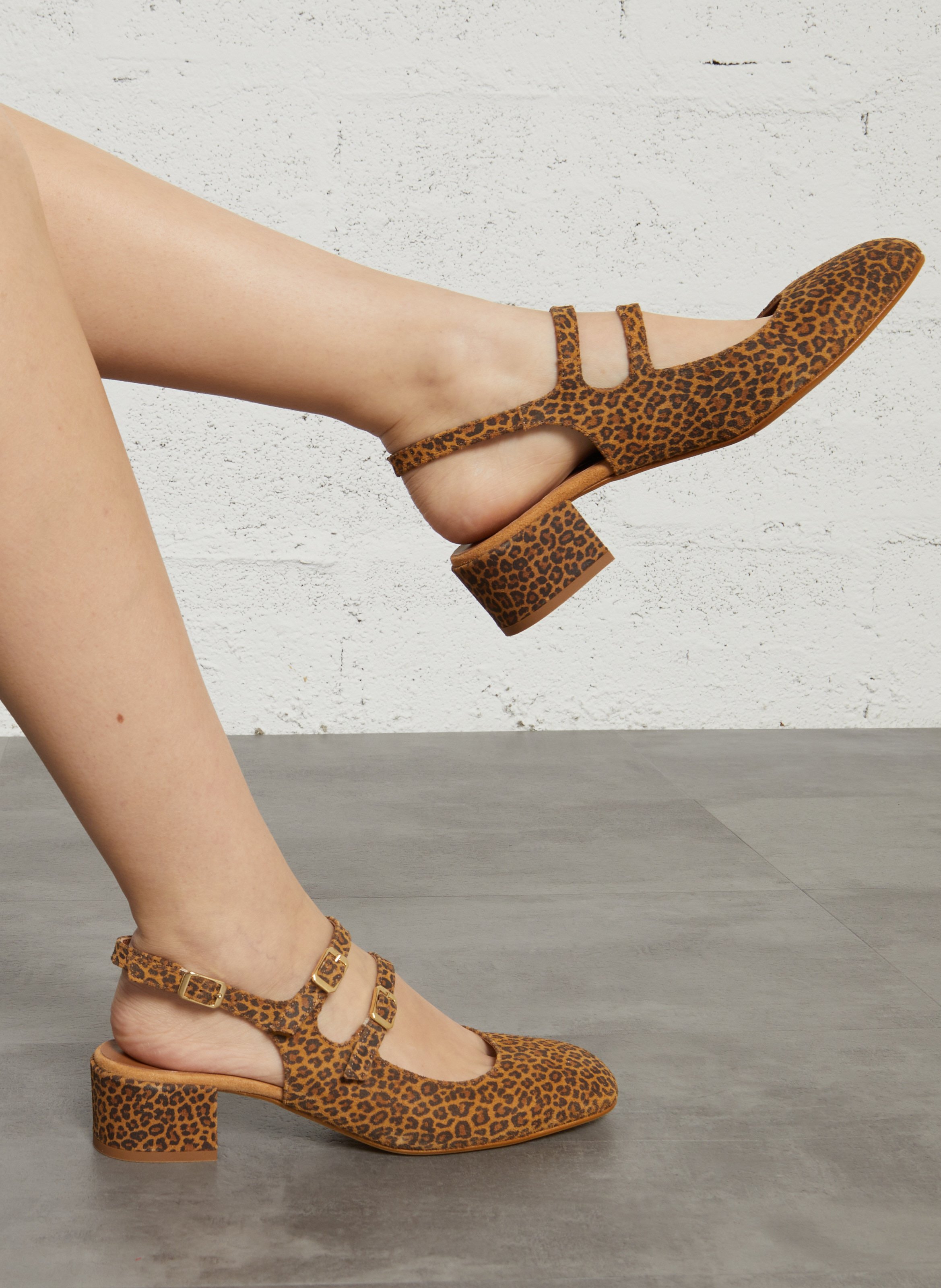 Riemchenschuhe aus Leder REQINS Braun