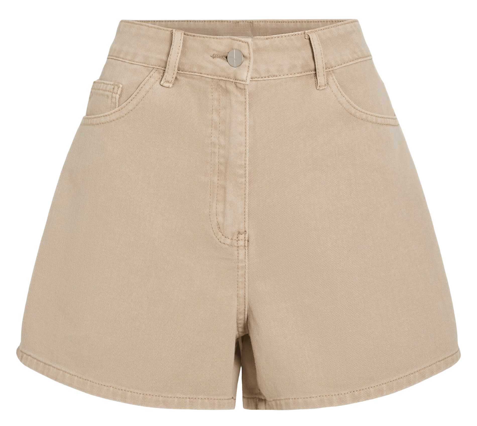 Short droit en coton et coton recyclé ROUGE EDIT Beige