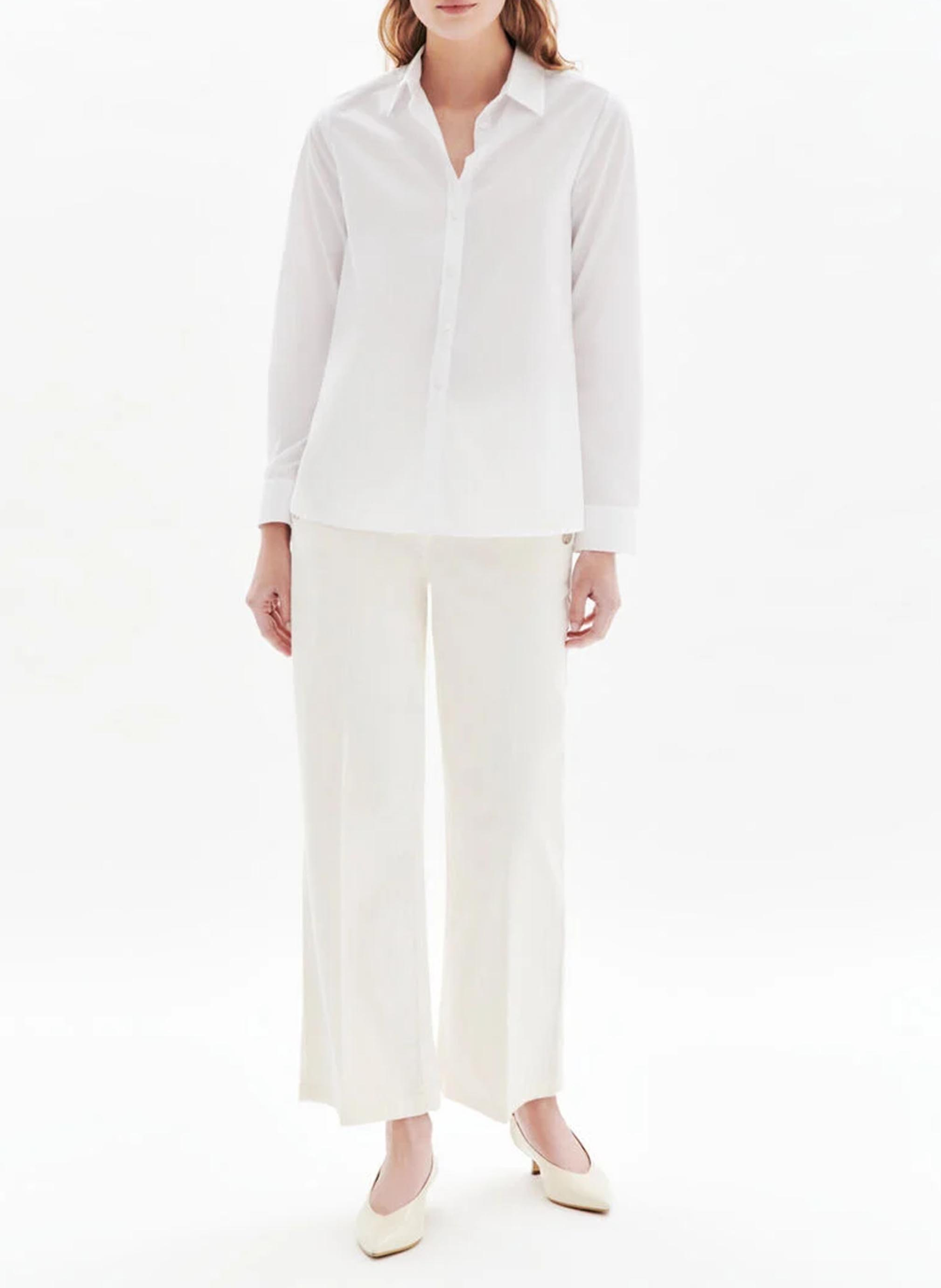 Fitted cotton shirt with classic collar CAROLL White