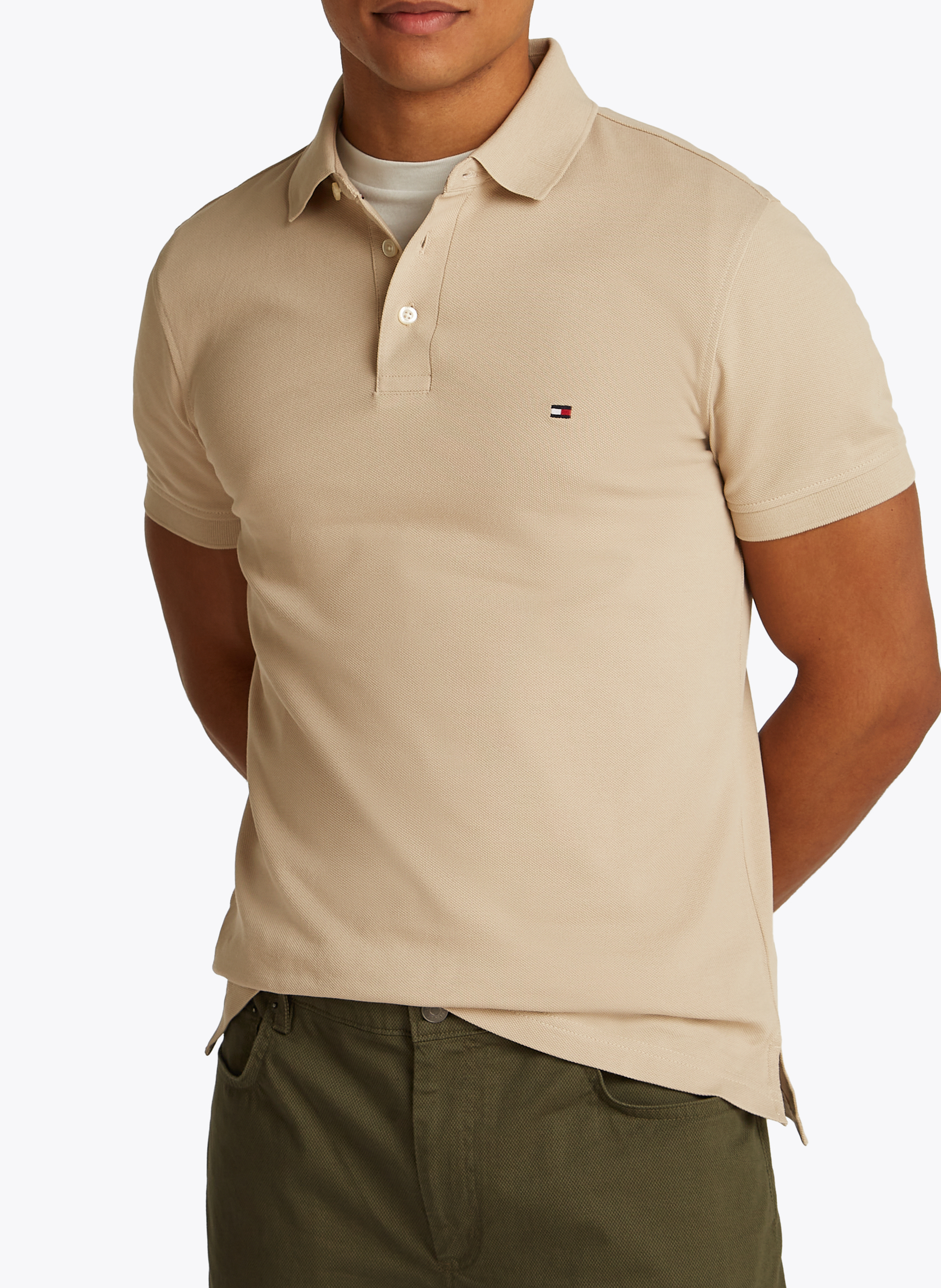 Slimfit-Poloshirt aus Bio-Baumwolle TOMMY HILFIGER Khaki